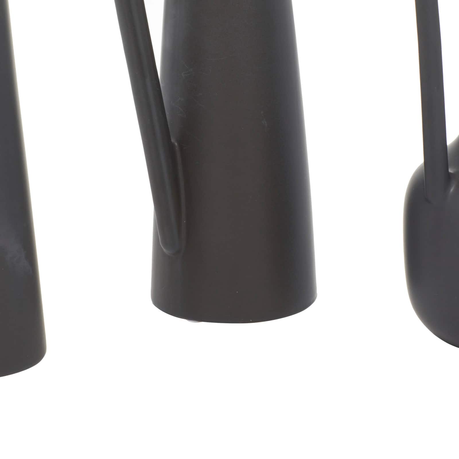 CosmoLiving by Cosmopolitan Set of 3 Dark Gray Ceramic Modern Vase, 12", 13", 11"