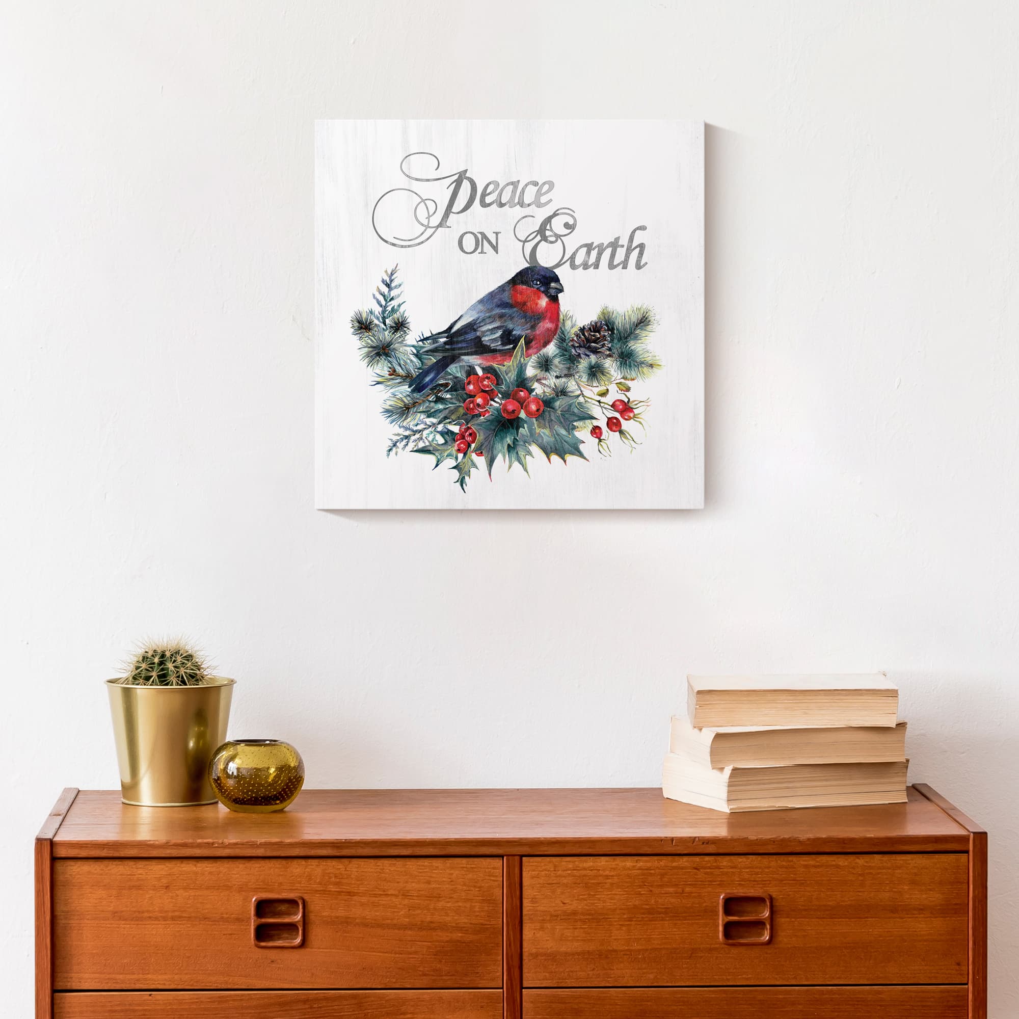 Peace On Earth Bird Canvas Wall Art