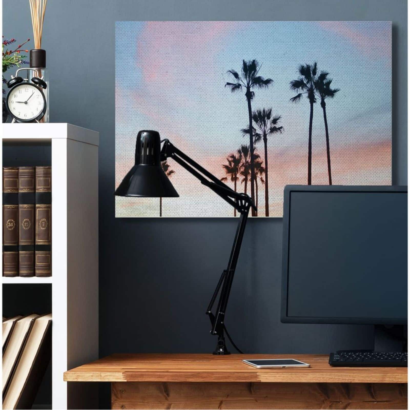 Stupell Industries Sunset Sky with Palm Tree Silhouettes Canvas Wall Art