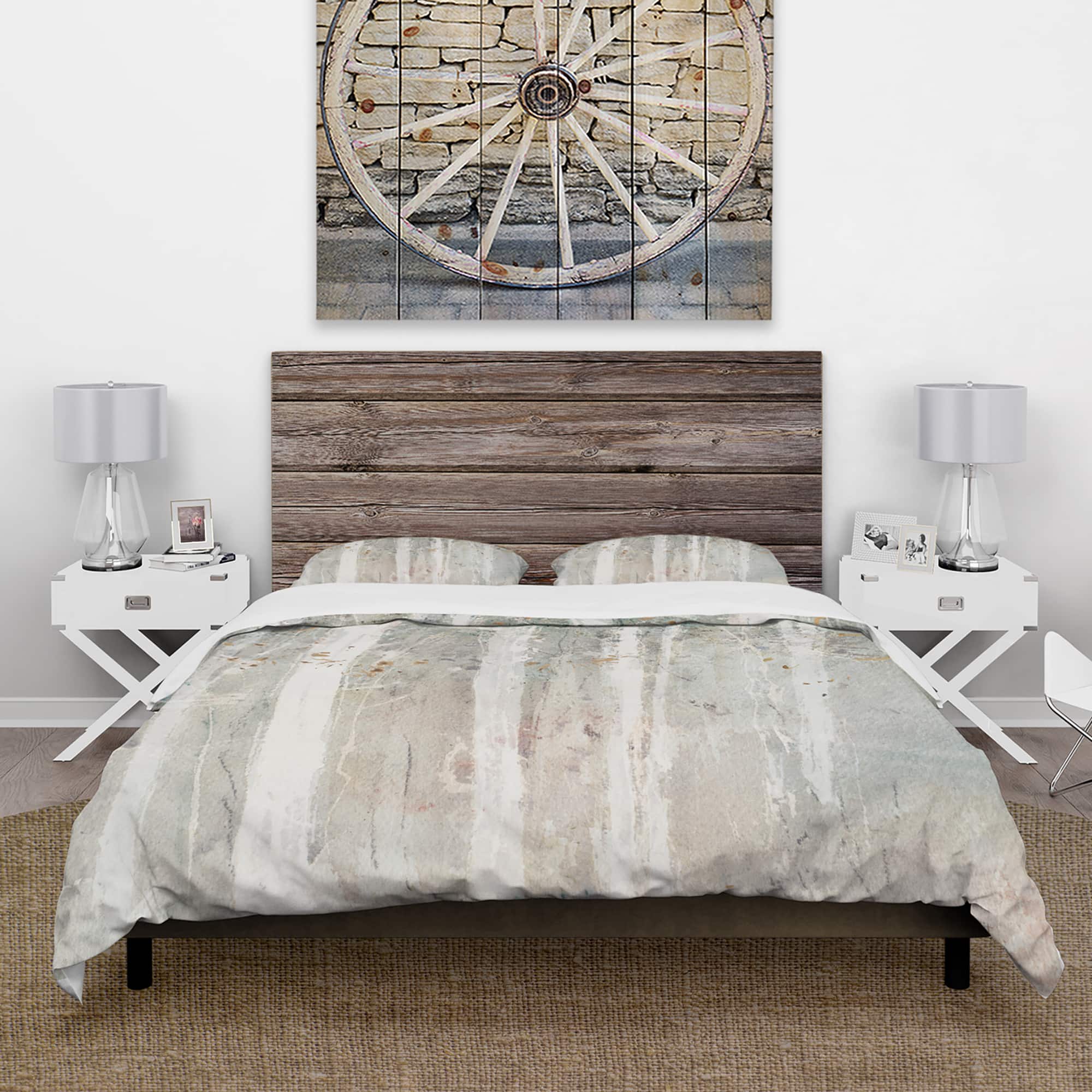 Designart 'A Woodland Walk into the Forest V' Farmhouse Bedding Set - Duvet Cover & Shams