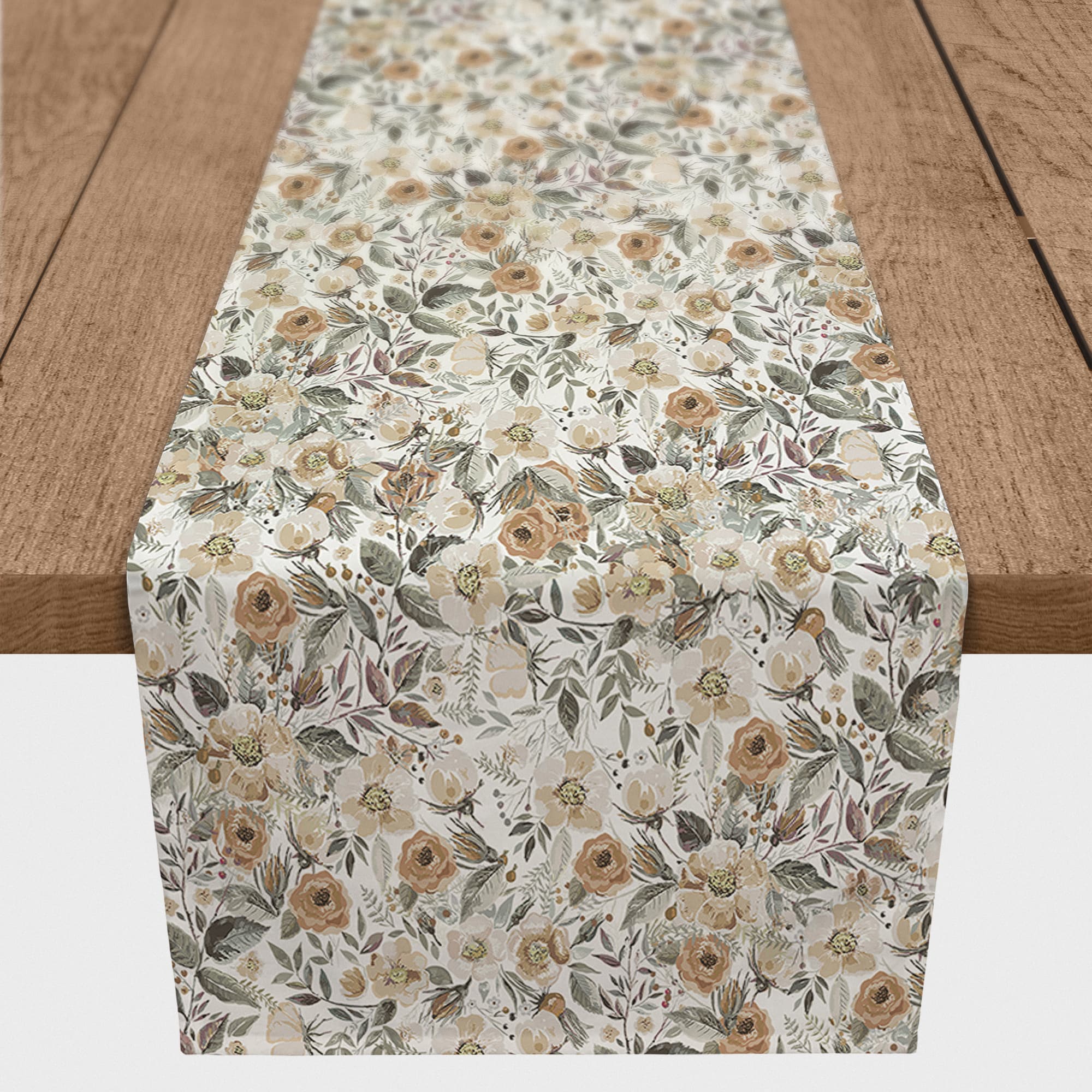90" Fall Flowers Table Runner