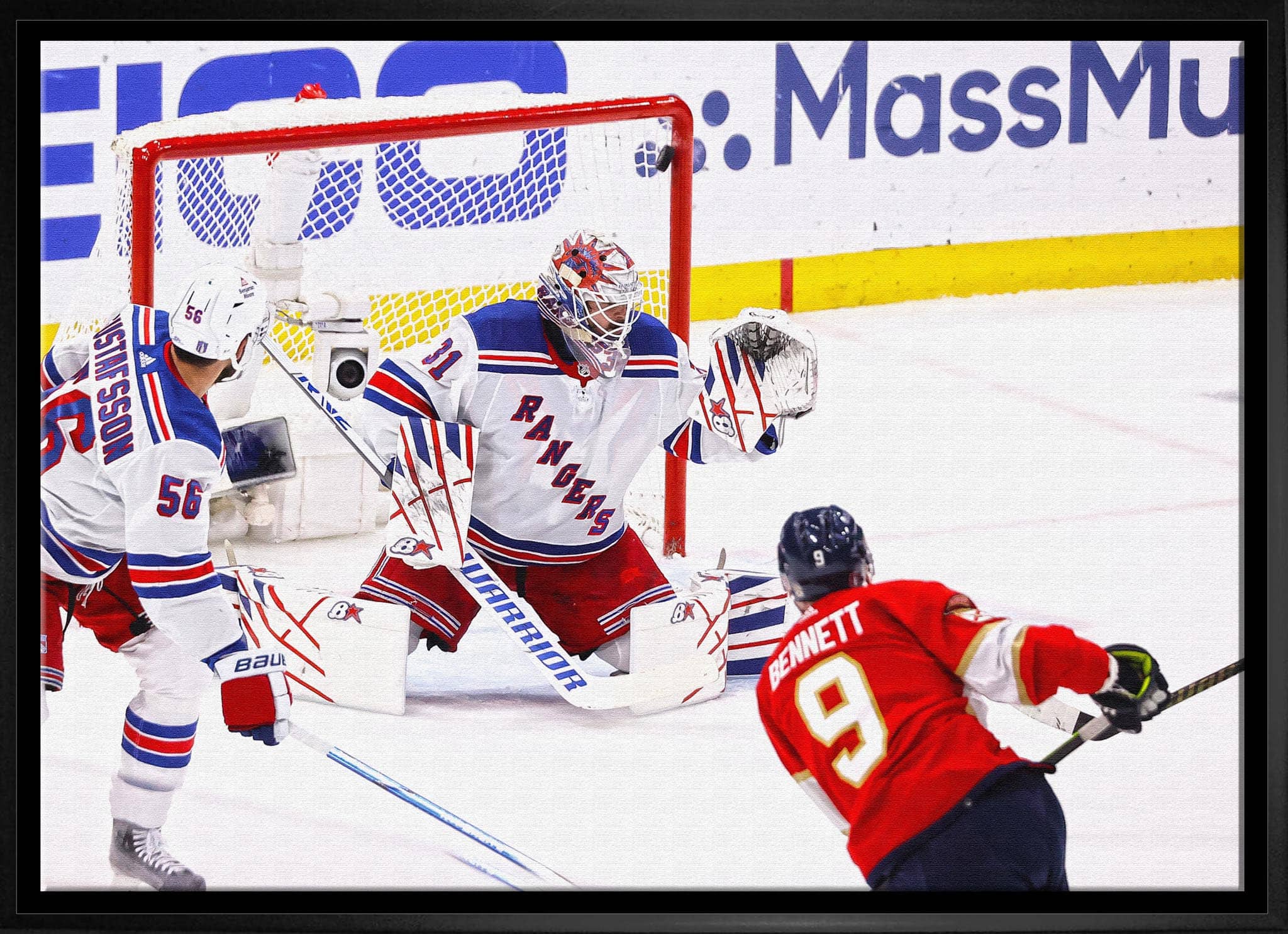 Sam Bennett 20" x 29" Framed Canvas Panthers Winning Goal 31.5" x 22.5"