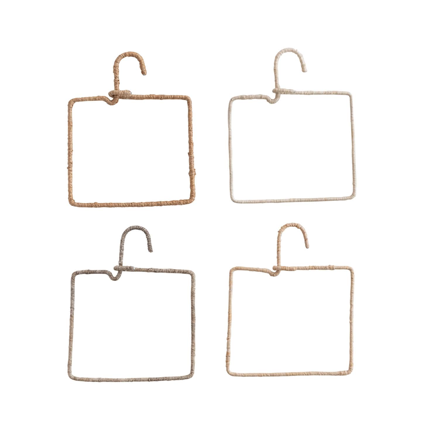 Hello Honey® Aluminum & Natural Fiber Wrapped Hanger Set