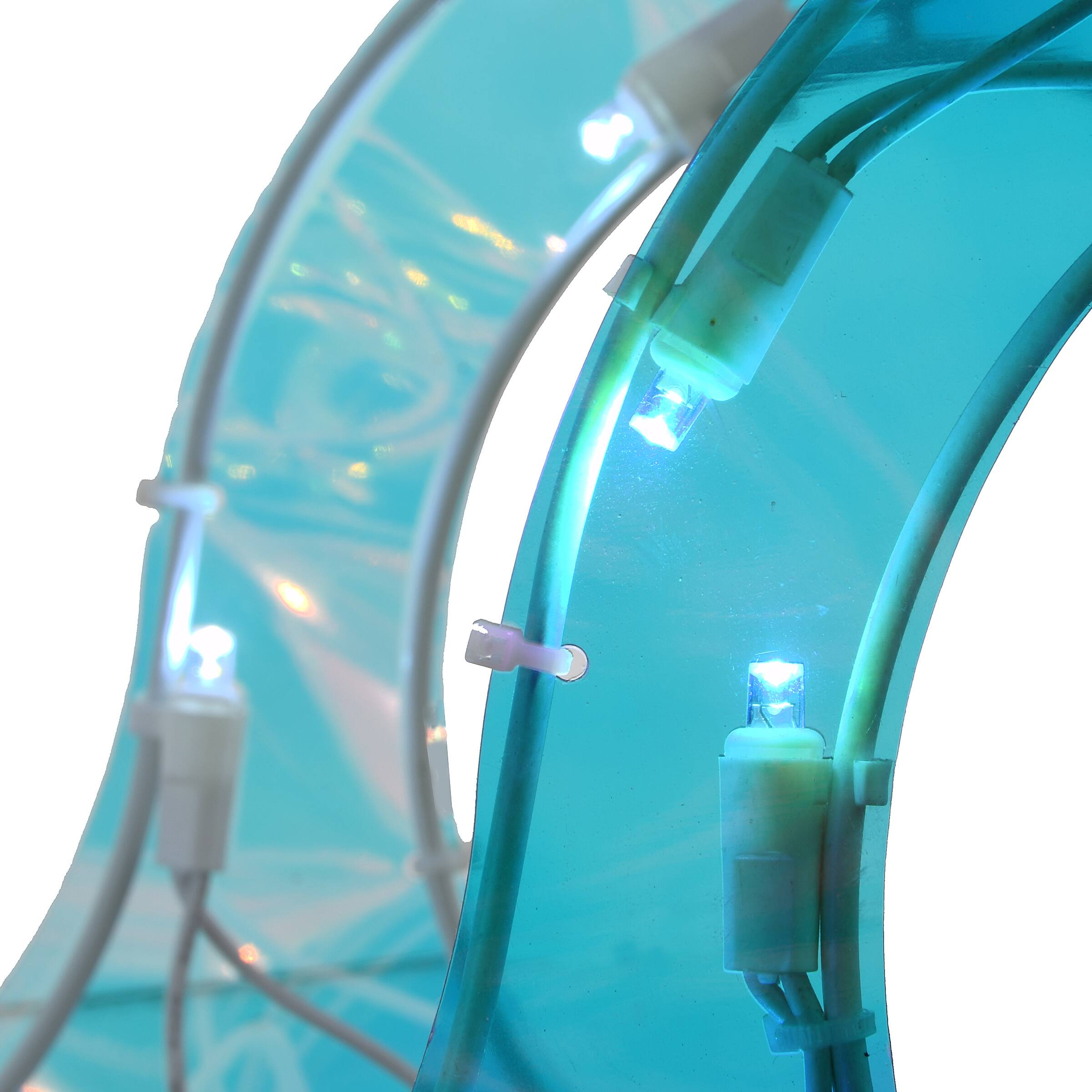 26" 3D Iridescent Sleigh with 105 Cool White UL LED Lights