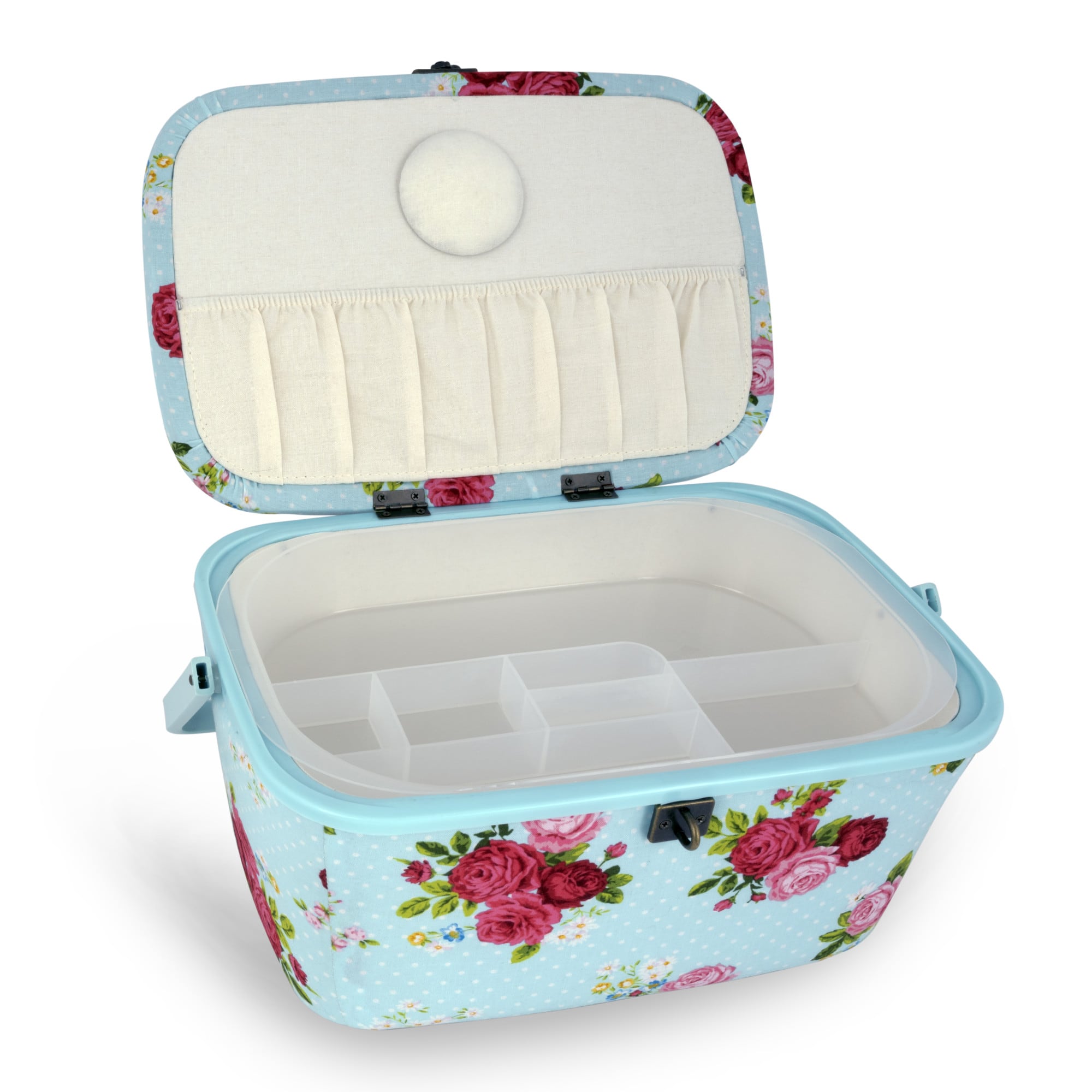 Dritz® Large Blue Oval Sewing Basket