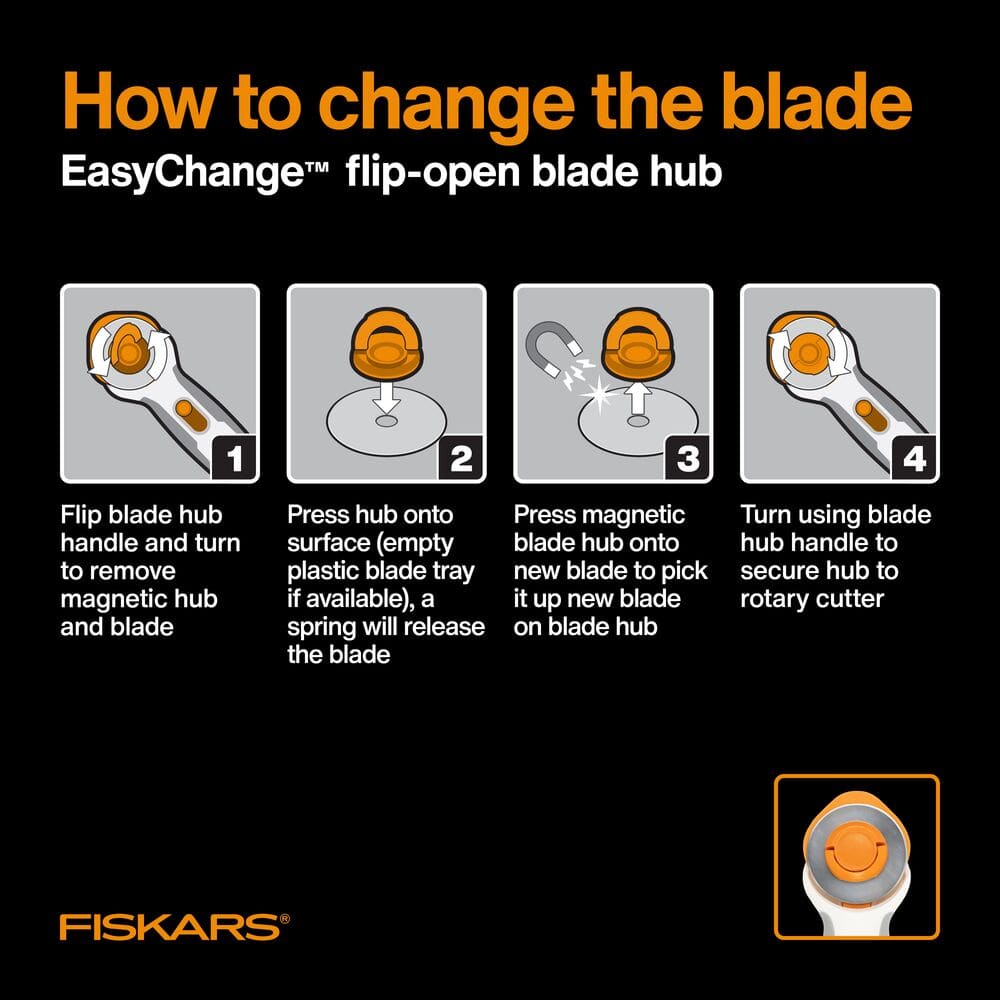 Fiskars® 45mm Easy Change Titanium Stick Rotary Cutter
