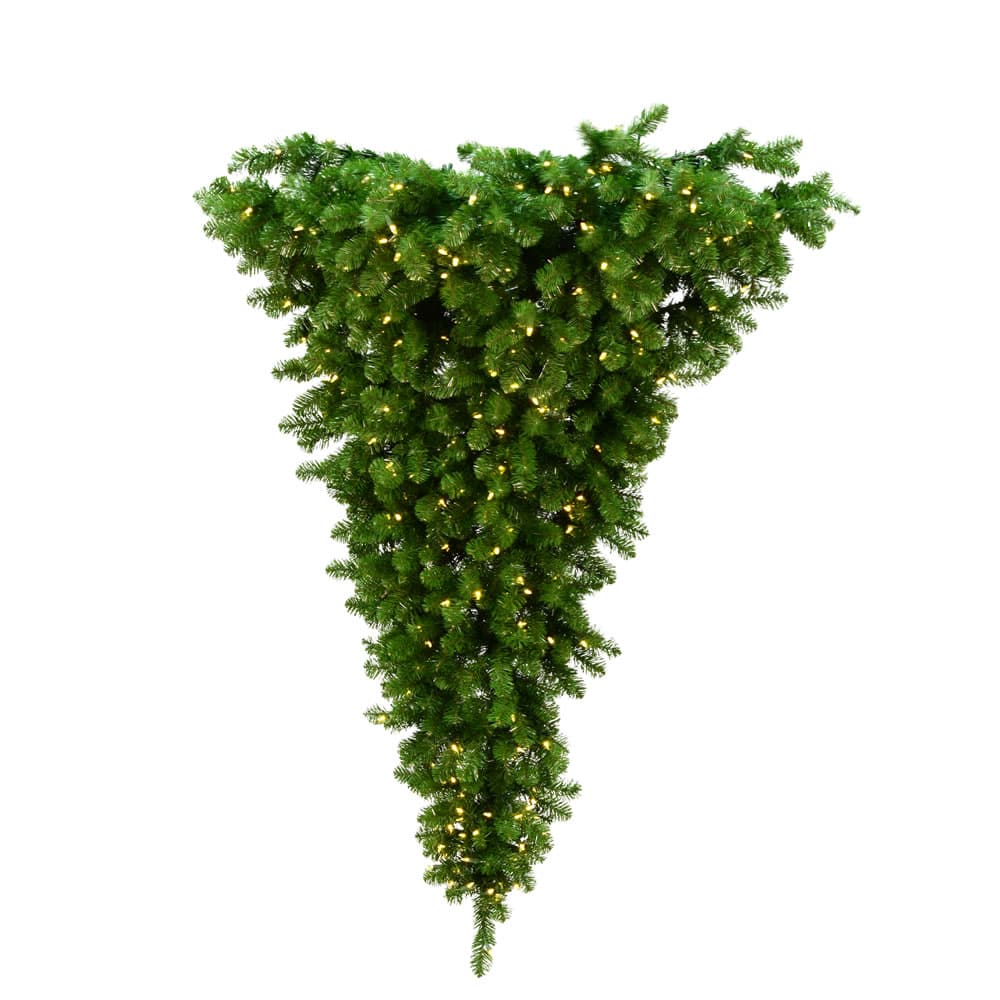 6ft. Pre-Lit American Upside Down Artificial Christmas Tree, Warm White Dura-Lit® LED Lights