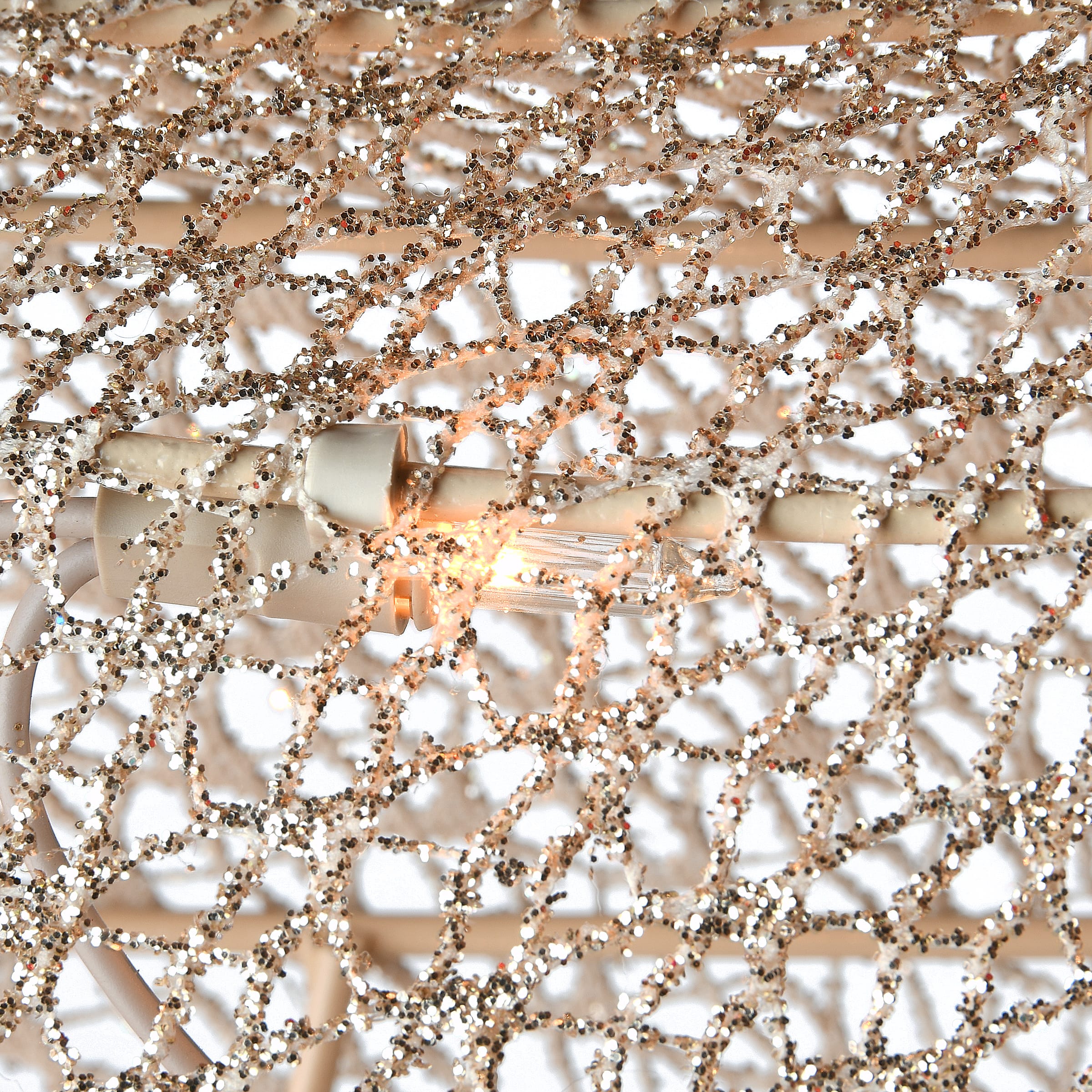 Champagne Reindeer and Sleigh with Clear Lights Decoration