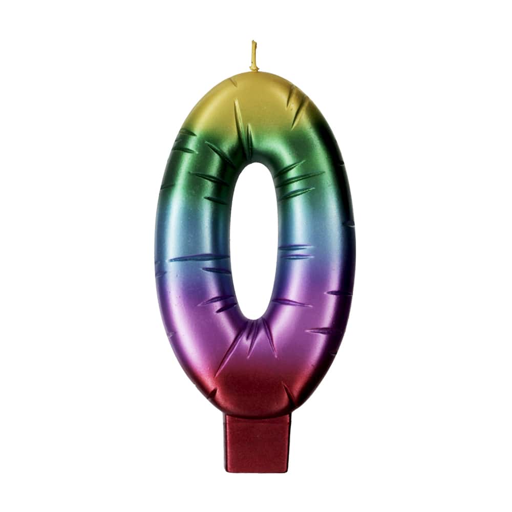 Rainbow Number Candle by Makery