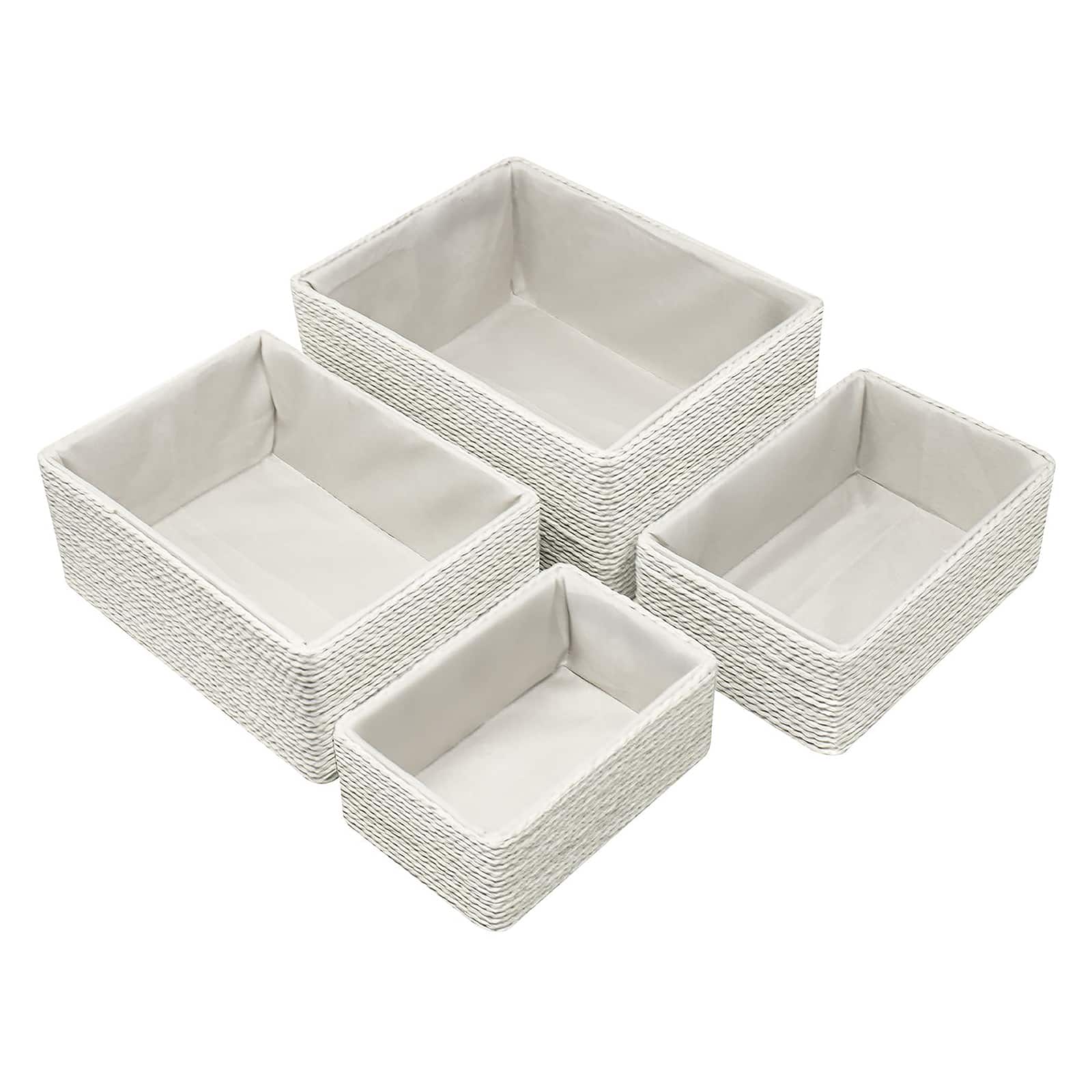 Sorbus 4-Piece Woven Rope Basket Set
