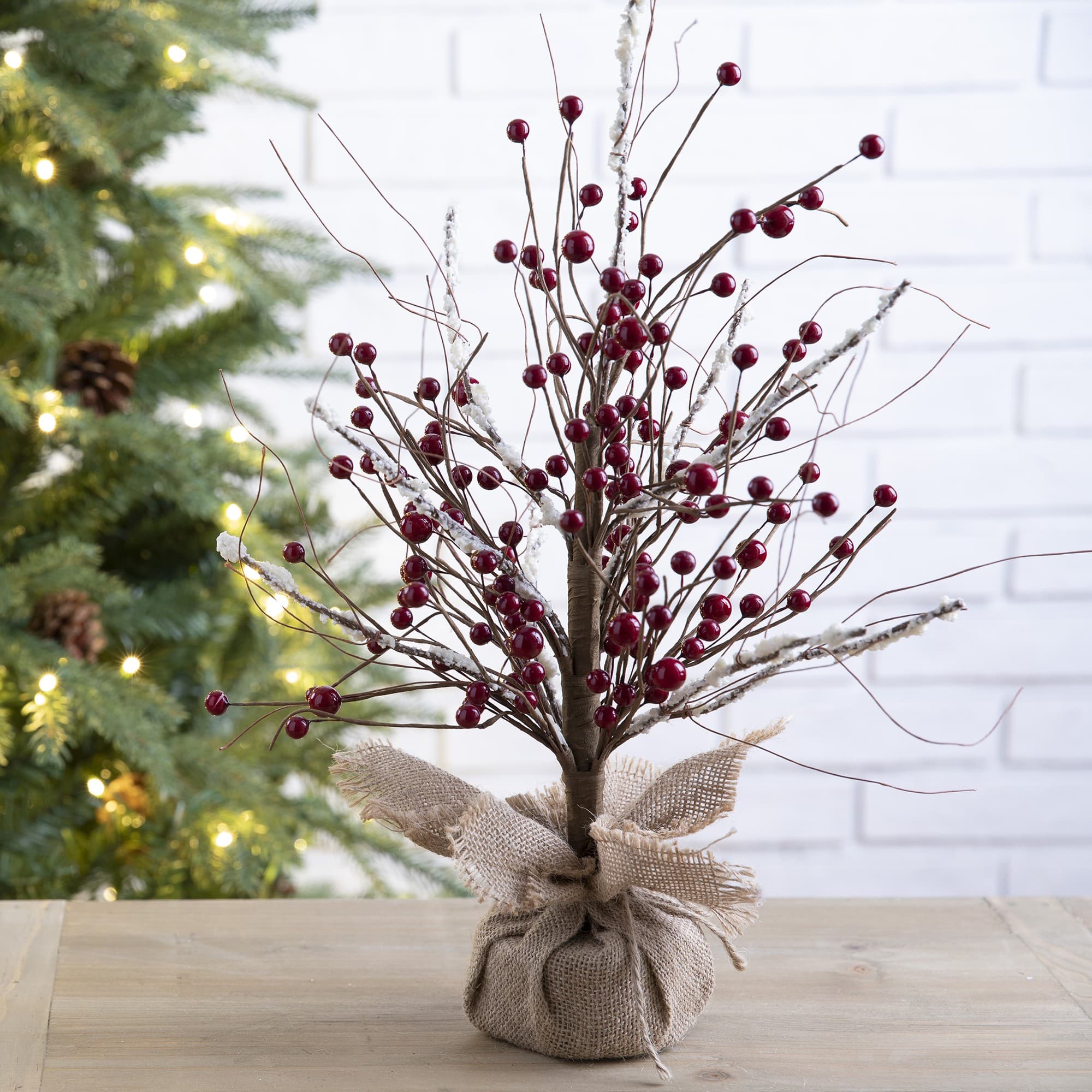 Glitzhome® Christmas Red Berry Table Tree