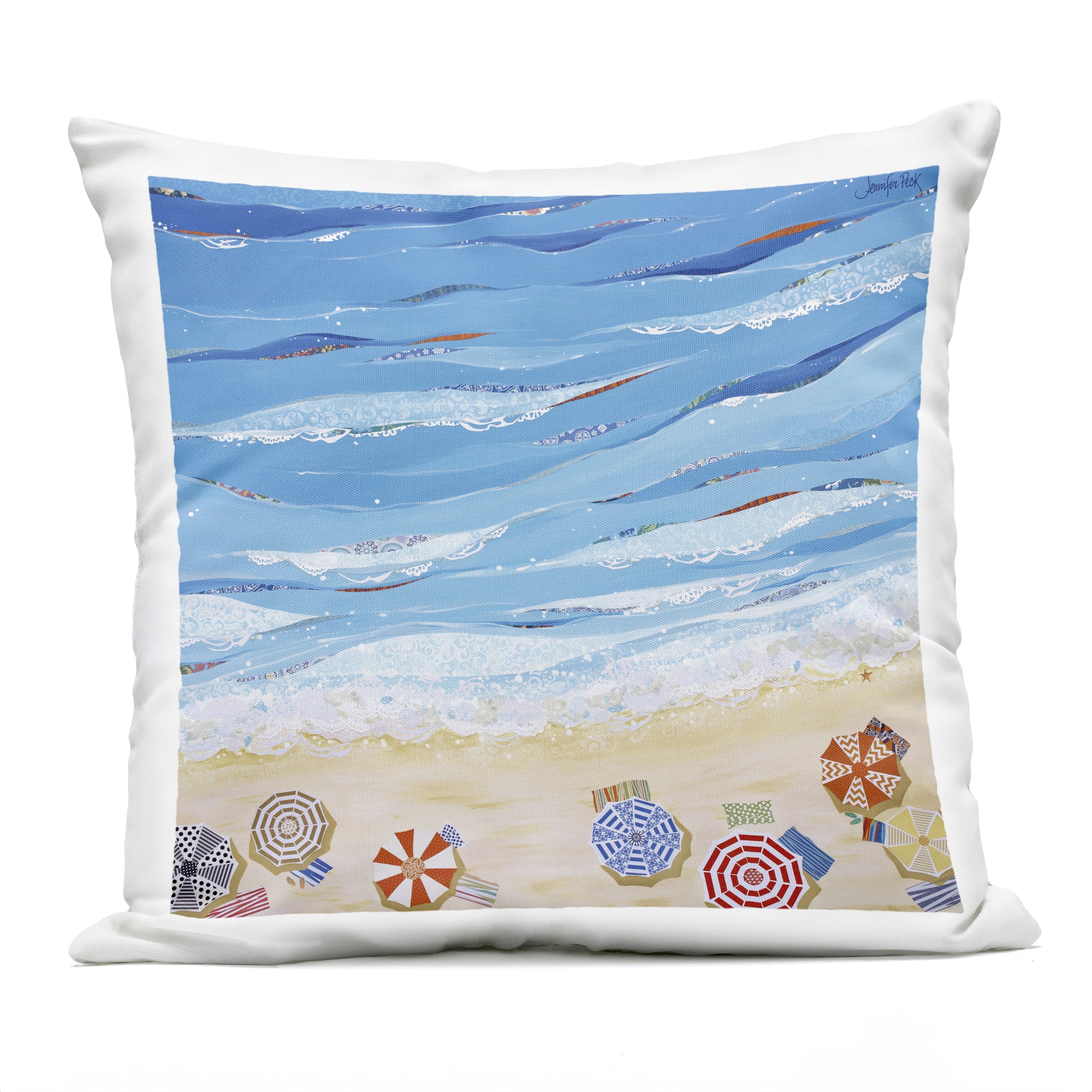 Stupell Industries 18" x 18" Made In The Shade Beach Outdoor Print Throw Pillow