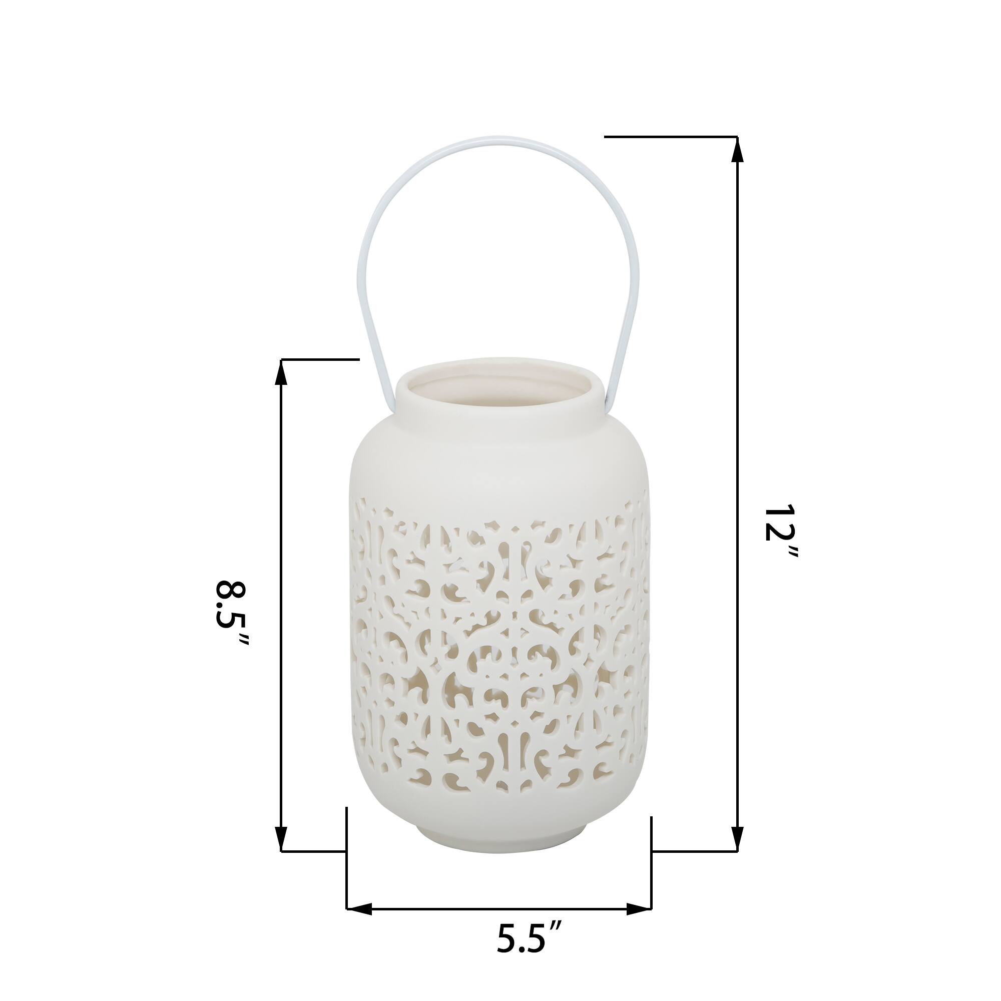 Flora Bunda® 7.5" Celtic Knot LED Ceramic Lantern