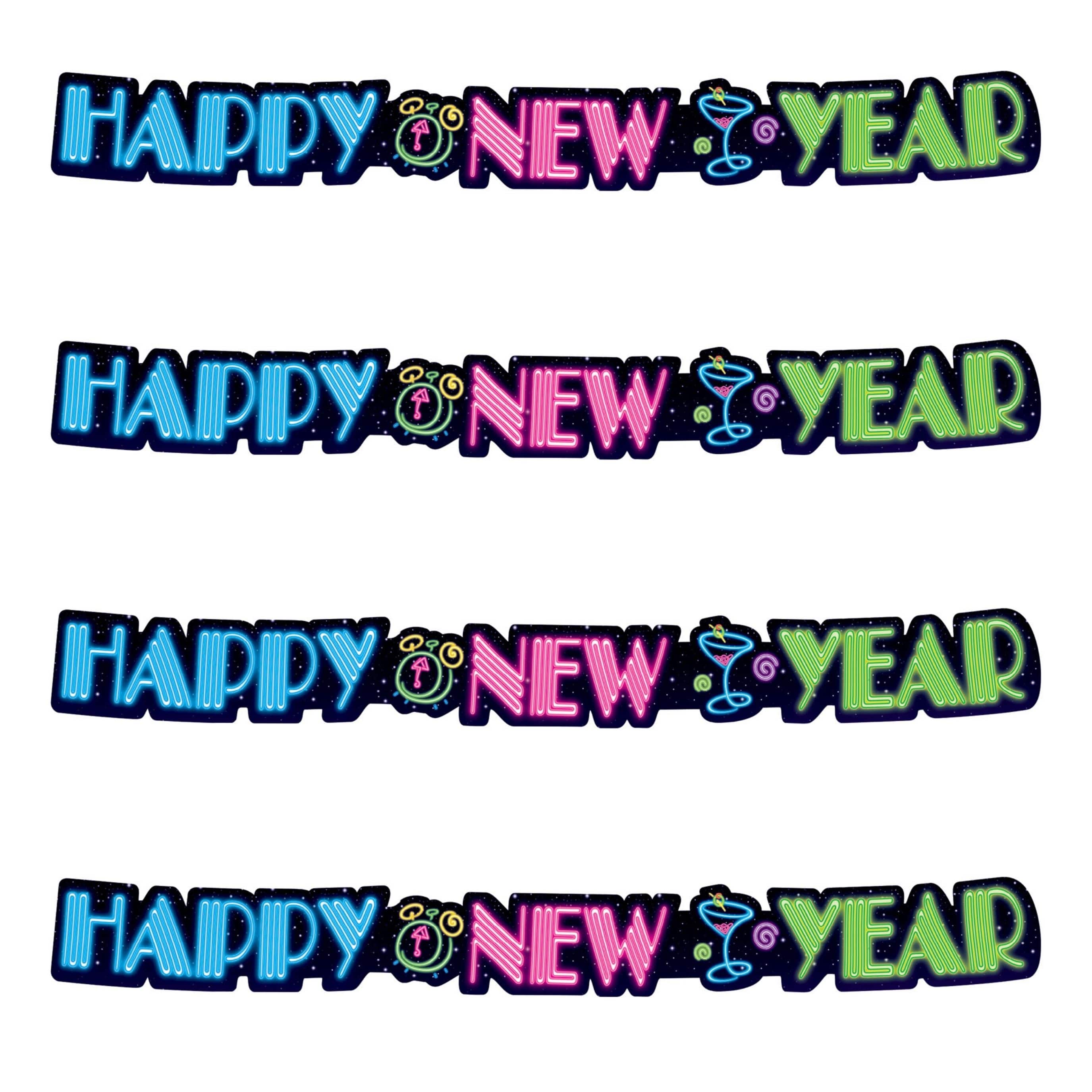 Beistle 36" Neon Happy New Year Streamers, 4ct.