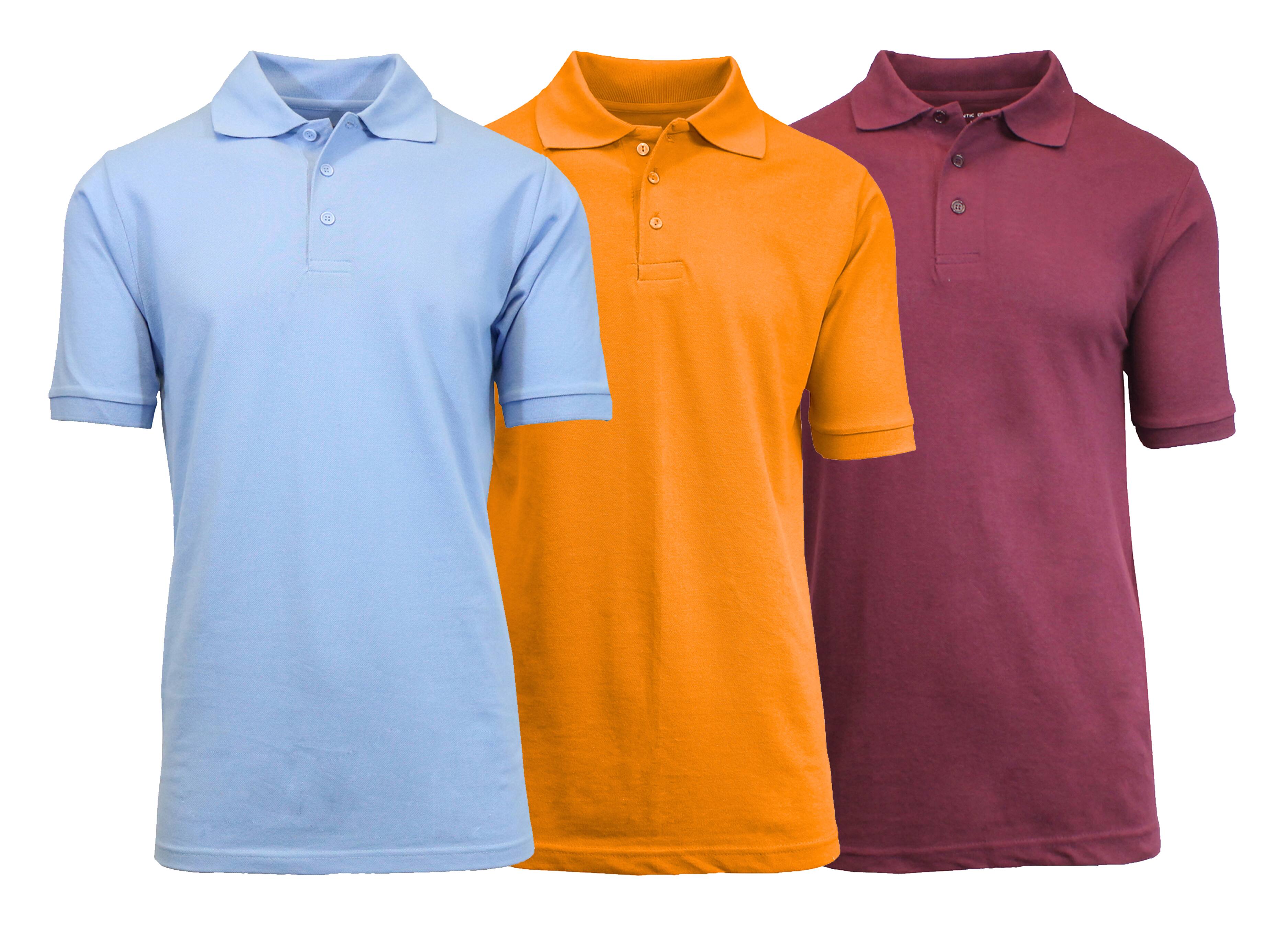 Galaxy By Harvic Short Sleeve Men's Pique Polo Shirt 3 Pack