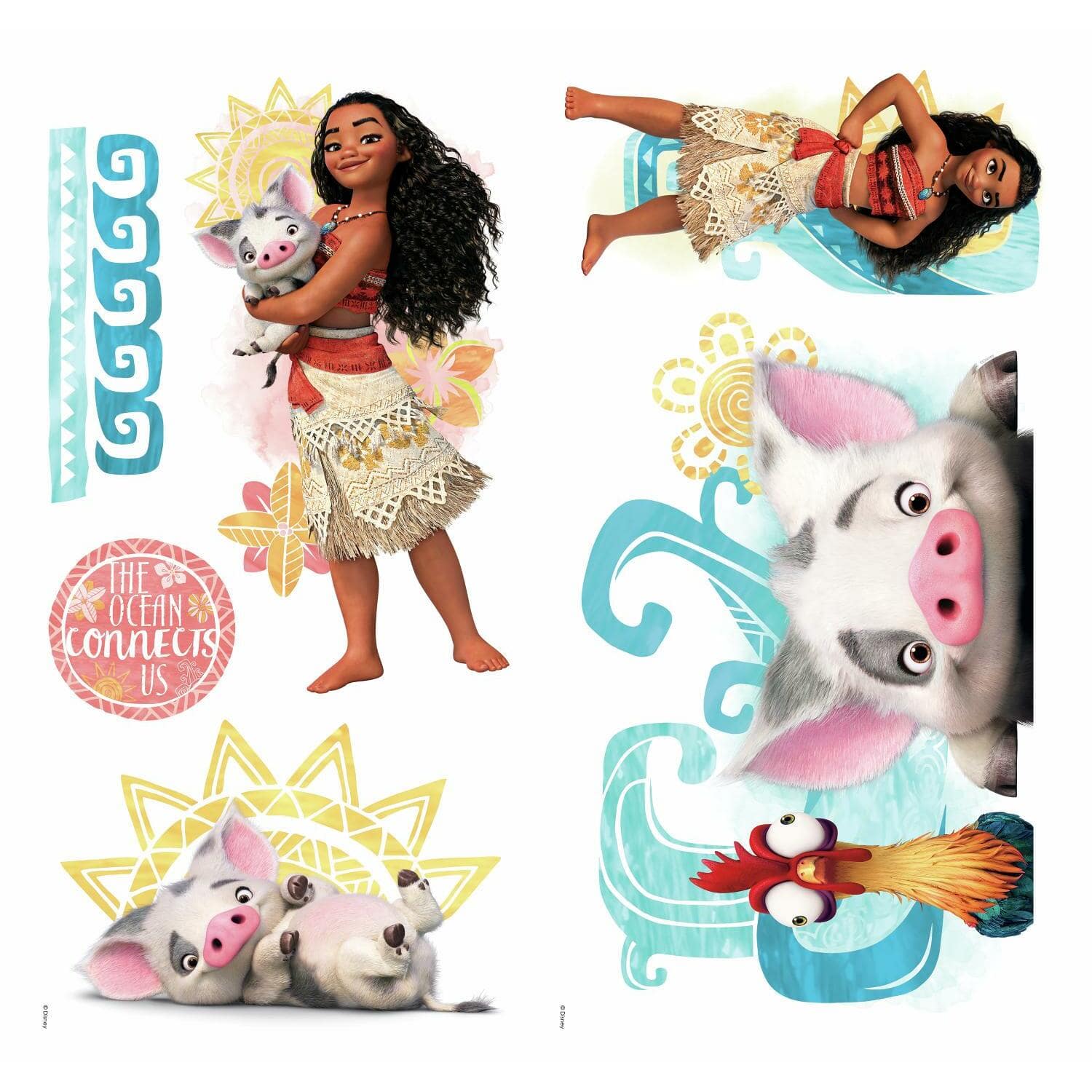 RoomMates Disney Moana & Friends Peel & Stick Wall Decals