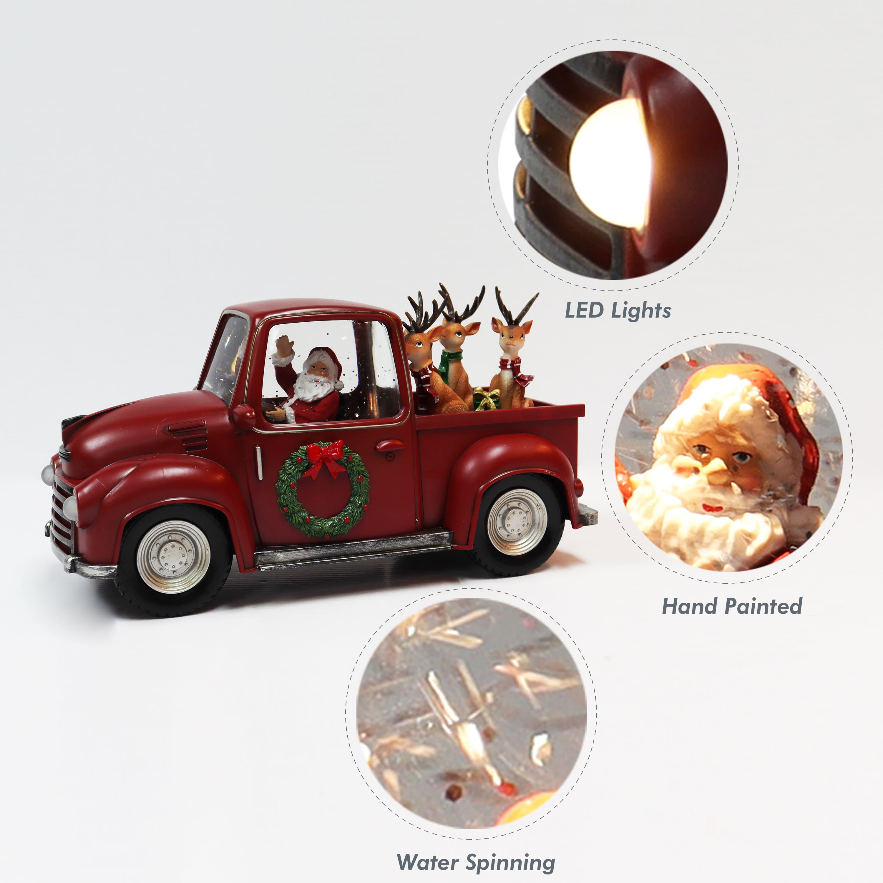 Moments in Time 5.9" Acrylic Truck with Reindeer Décor