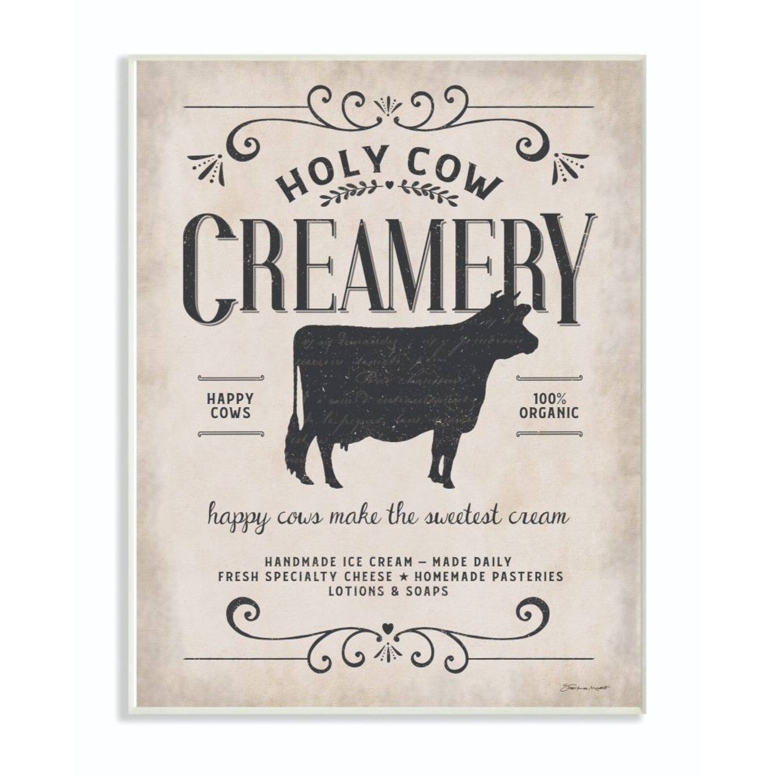 Stupell Industries Holy Cow Creamery Wall Art Plaque