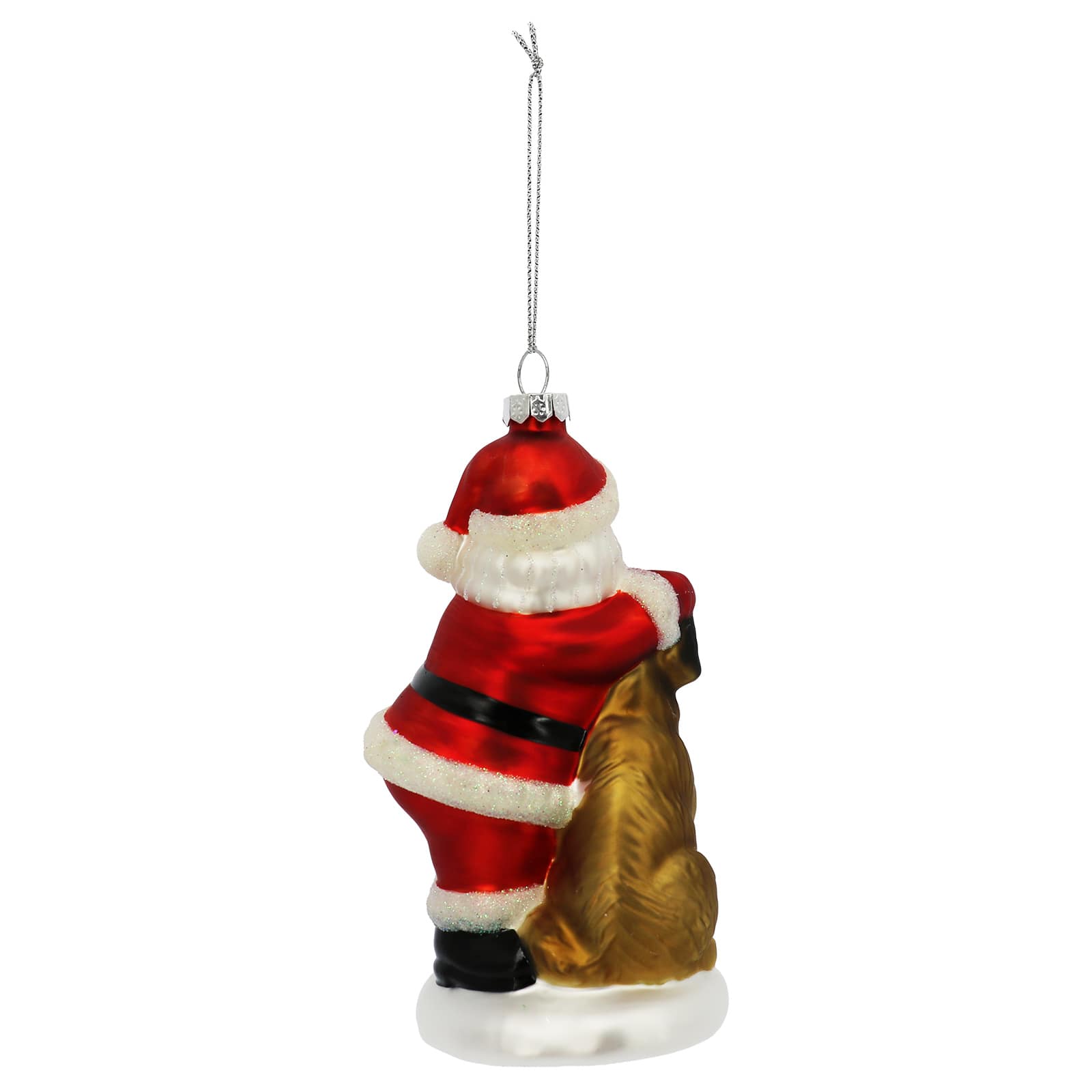 5.25" Santa Hugging Dog Glass Ornament by Ashland®