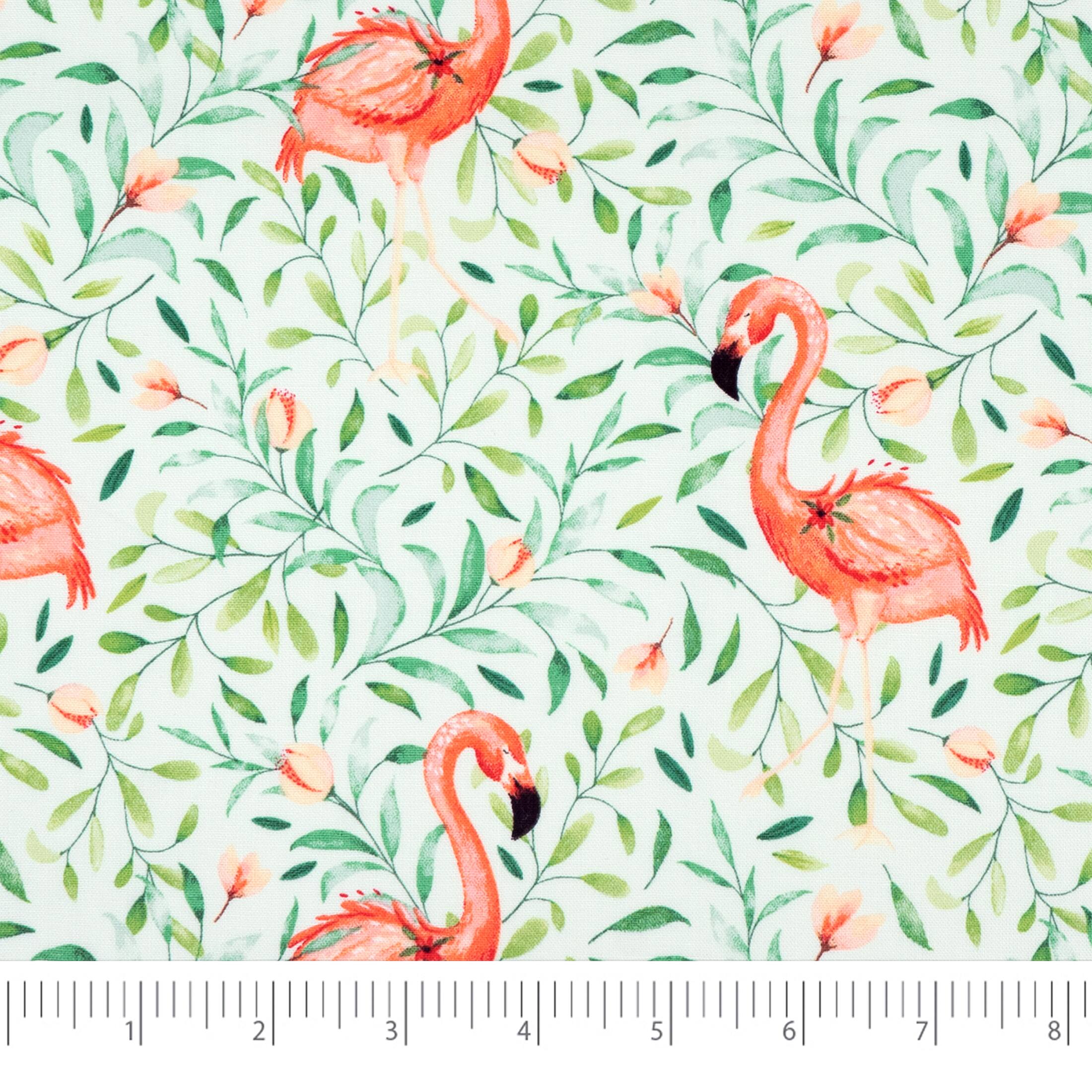 SINGER Flamingo & Foliage Print Cotton Fabric