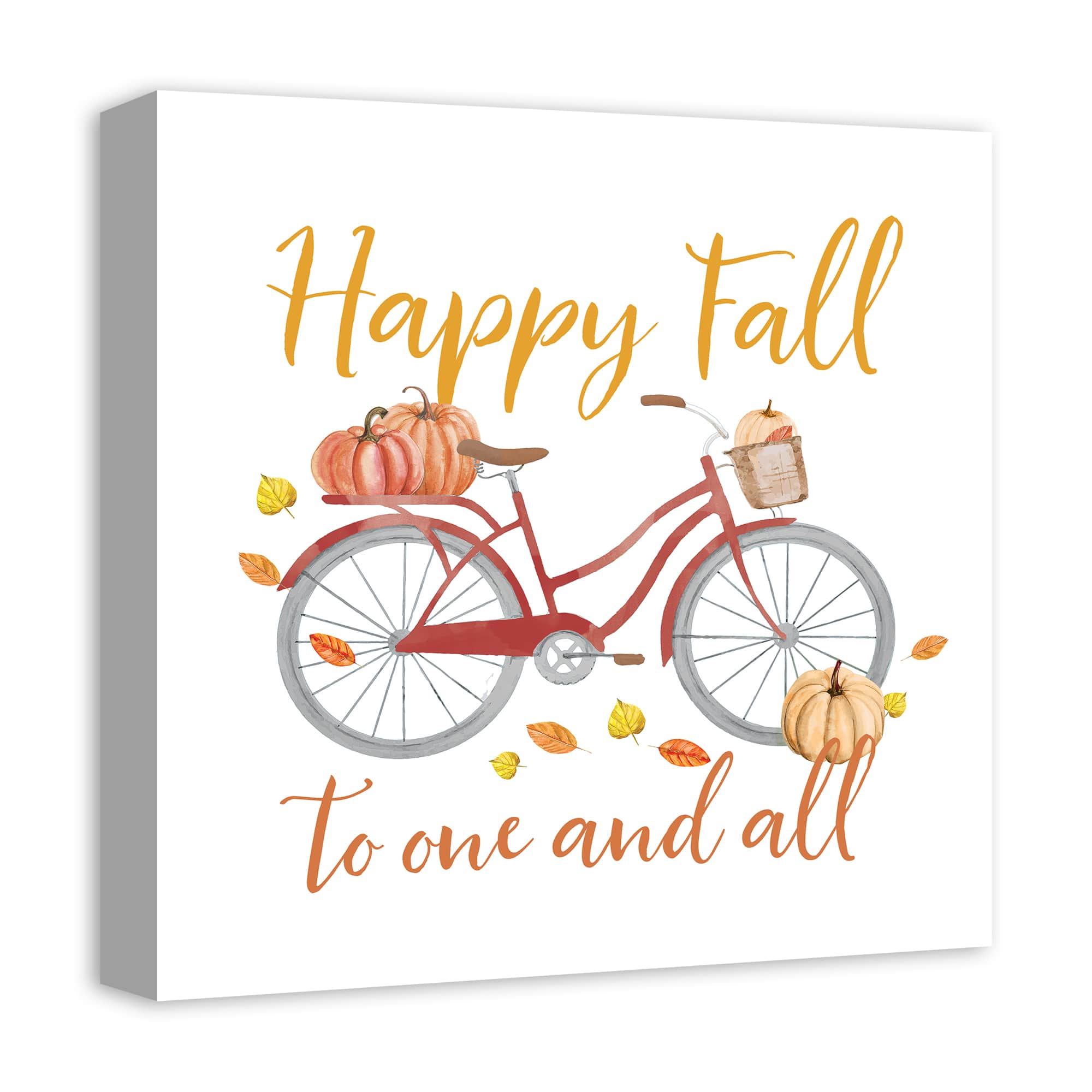 Happy Fall Bike Canvas Wall Art