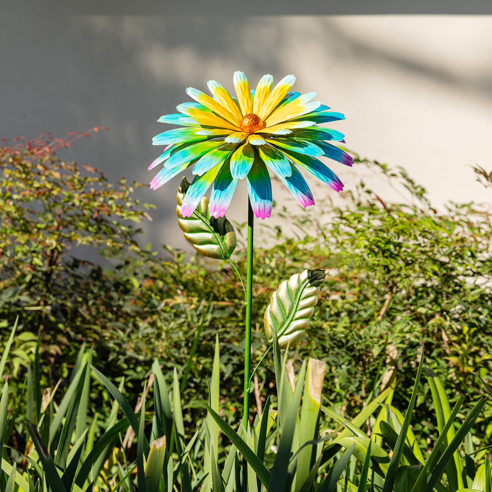 Glitzhome® 41" Multi Garden Painted Metal Flower Garden Yard Stake