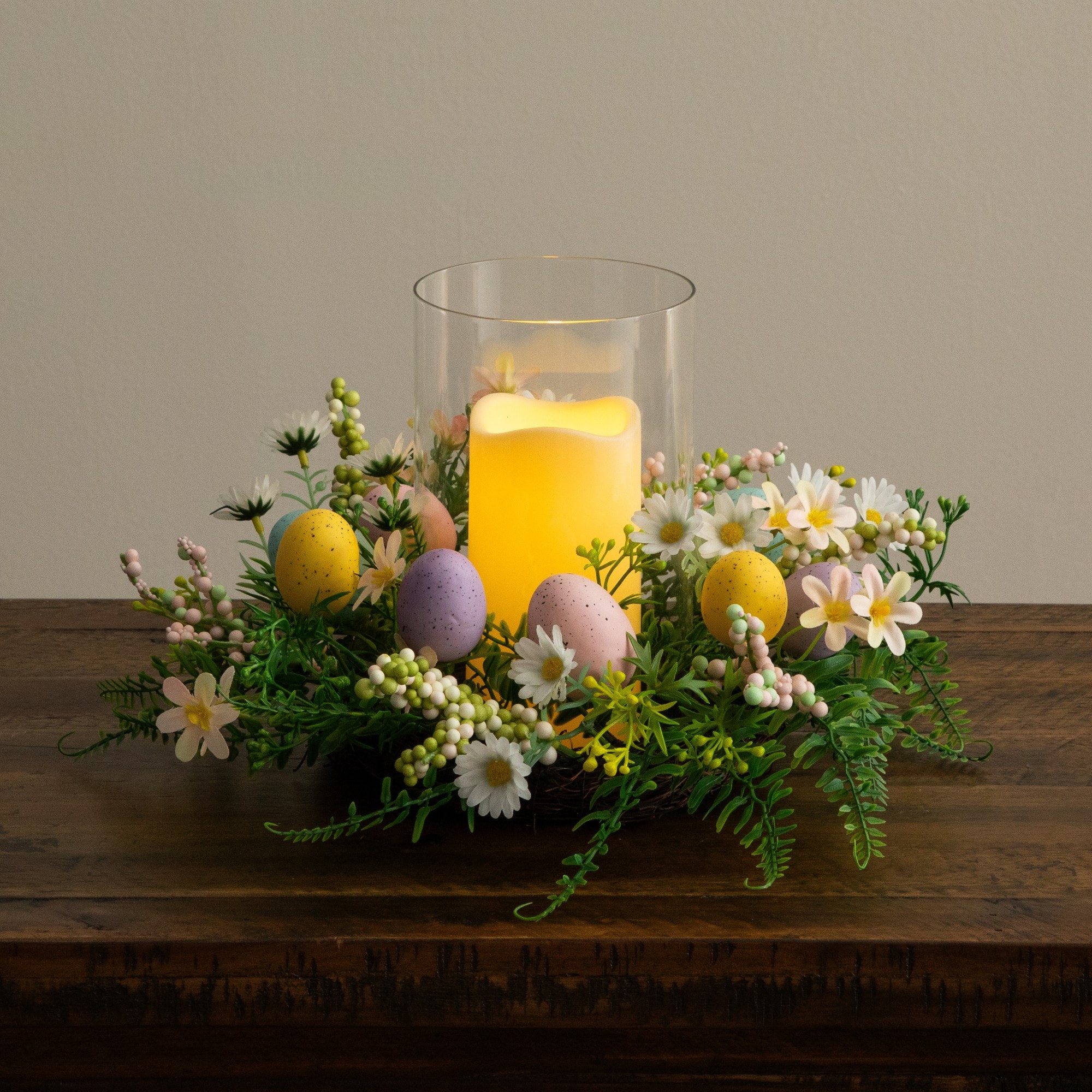 8" Artificial Easter Candle Holder Arrangement