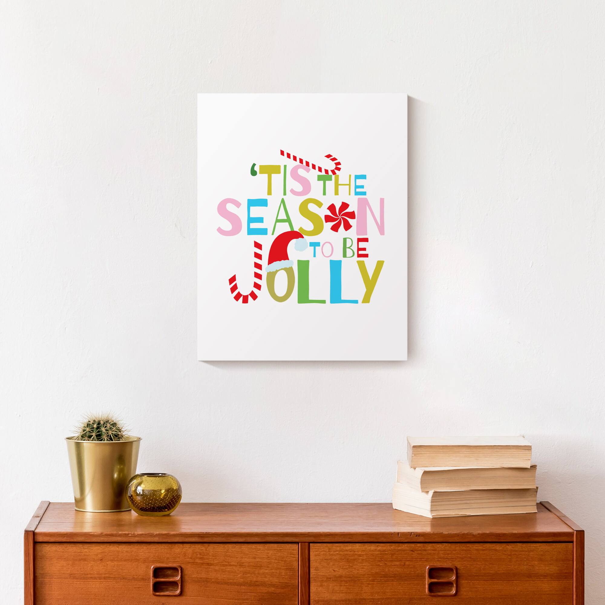 Tis the Season to be Jolly 11x14 Canvas Wall Art