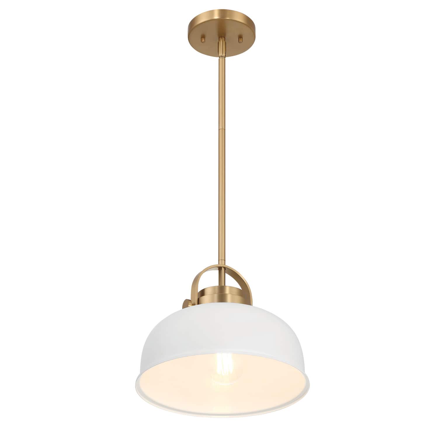 Hello Honey® Arte White & Gold Industrial Metal 2-Tone Ceiling Light