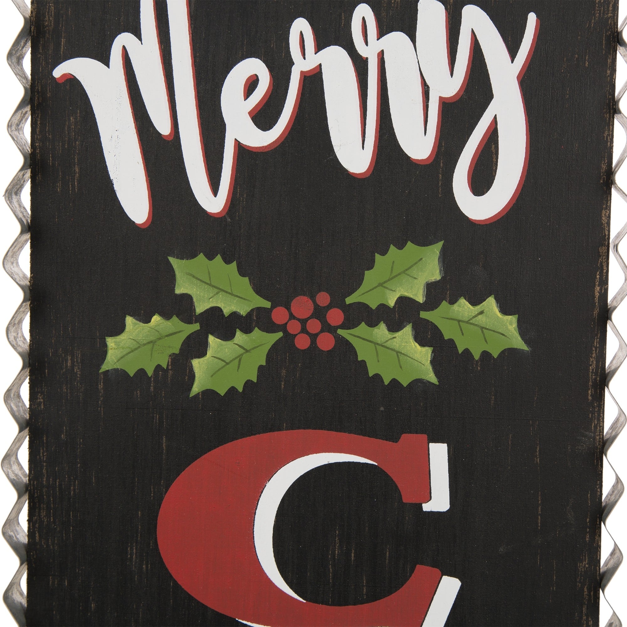Glitzhome® 3ft. Black Wooden Christmas Porch Sign