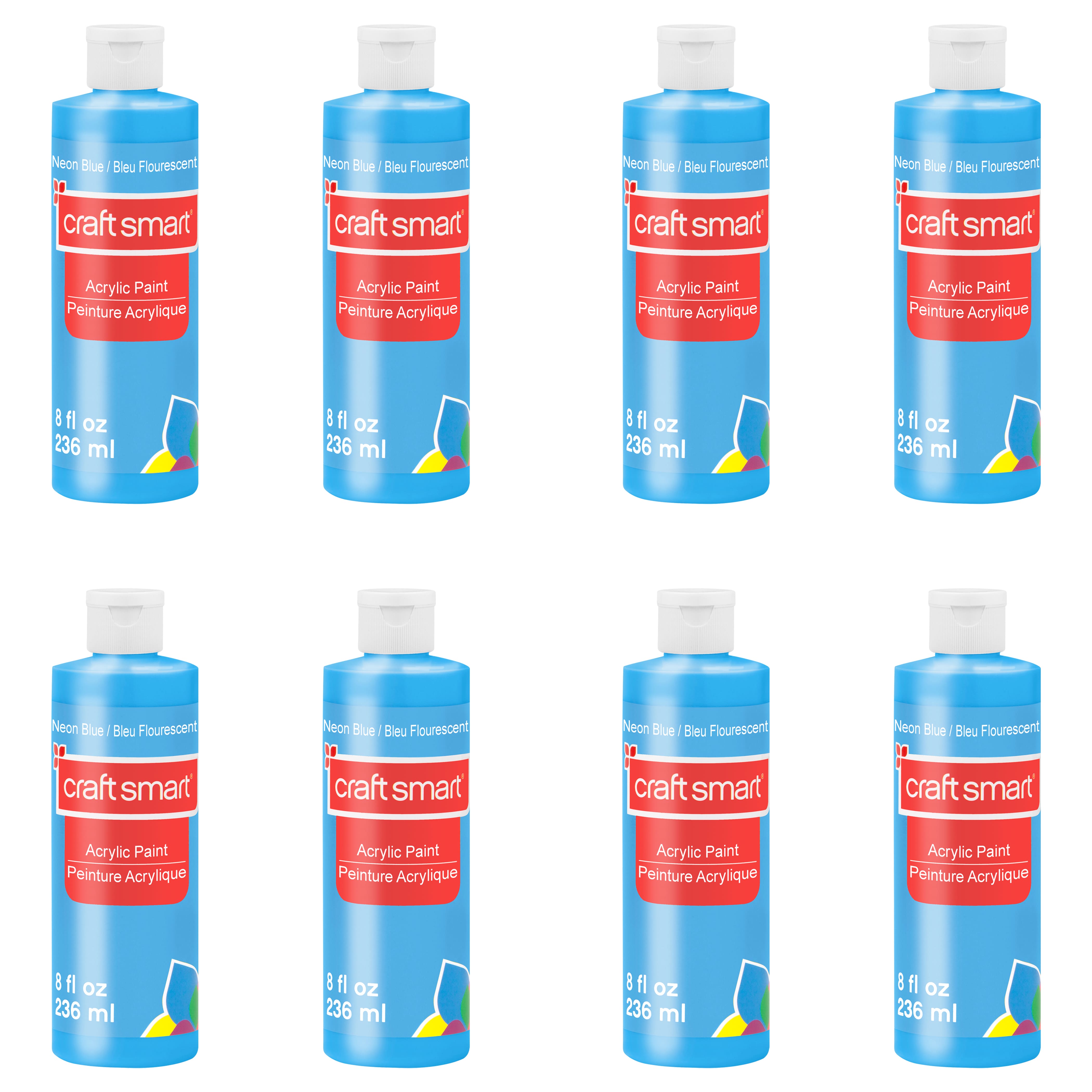 8 Pack: 8oz. Neon Acrylic Paint by Craft Smart
