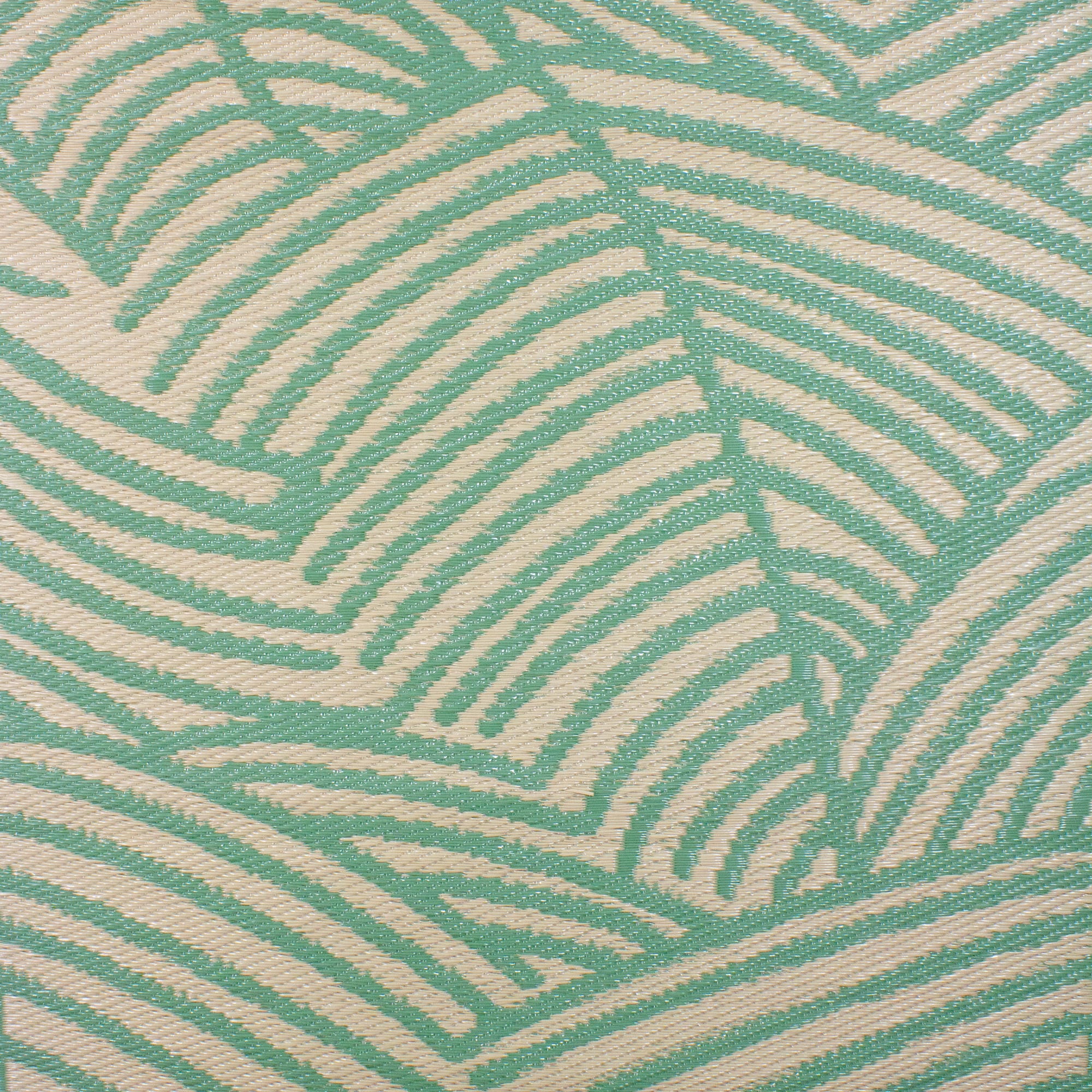 Green & Beige Leaf Design Rectangular Outdoor Area Rug, 4ft. x 6ft.