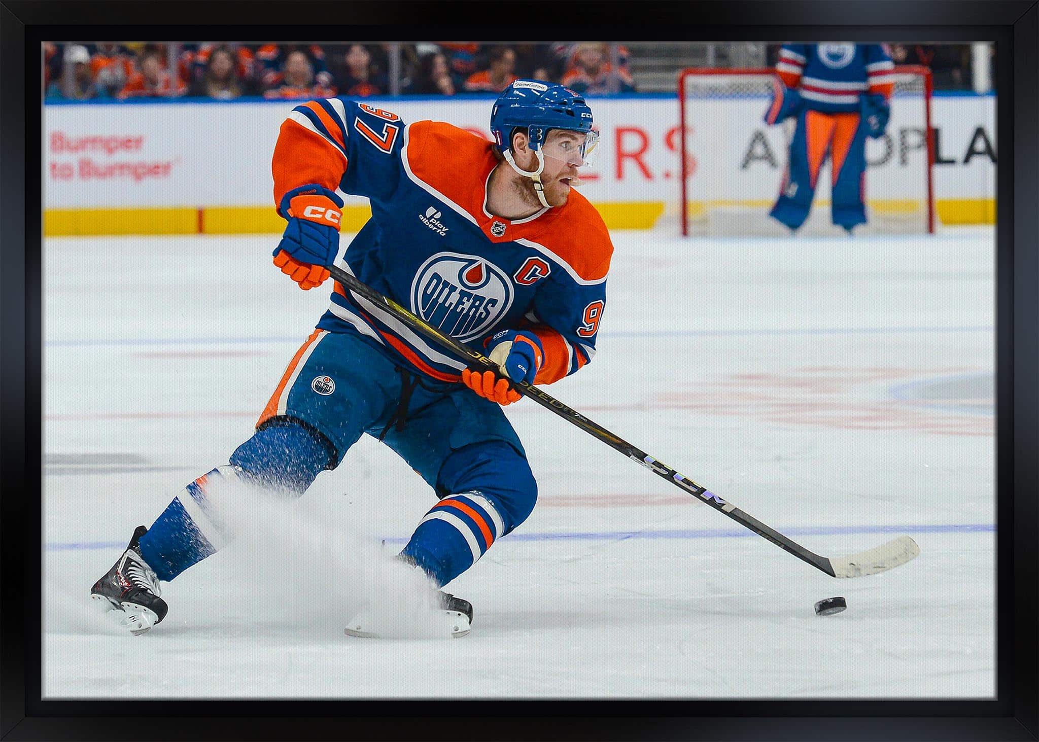 Connor McDavid 20" x 29" Framed Canvas Oilers 2025 Playoffs 31.5" x 22.5"