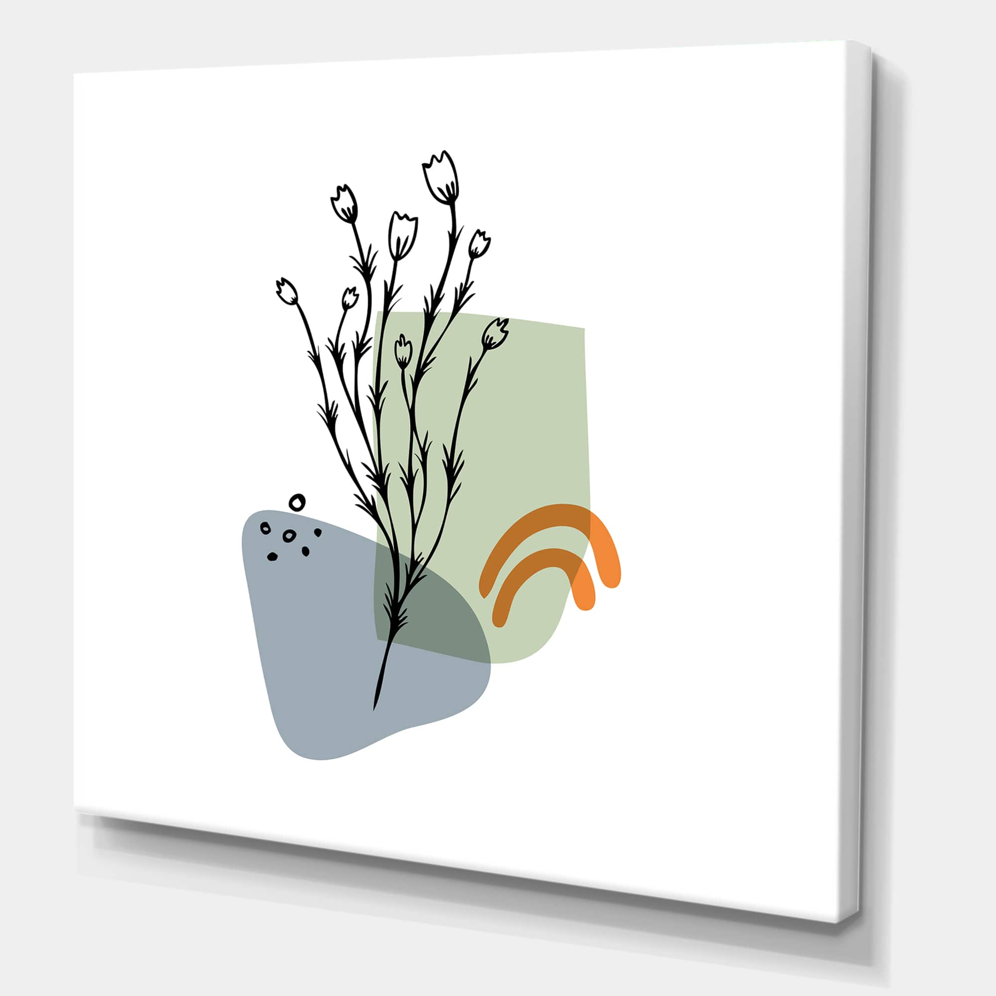 Designart - Abstract Flowers On Minimal Shapes II