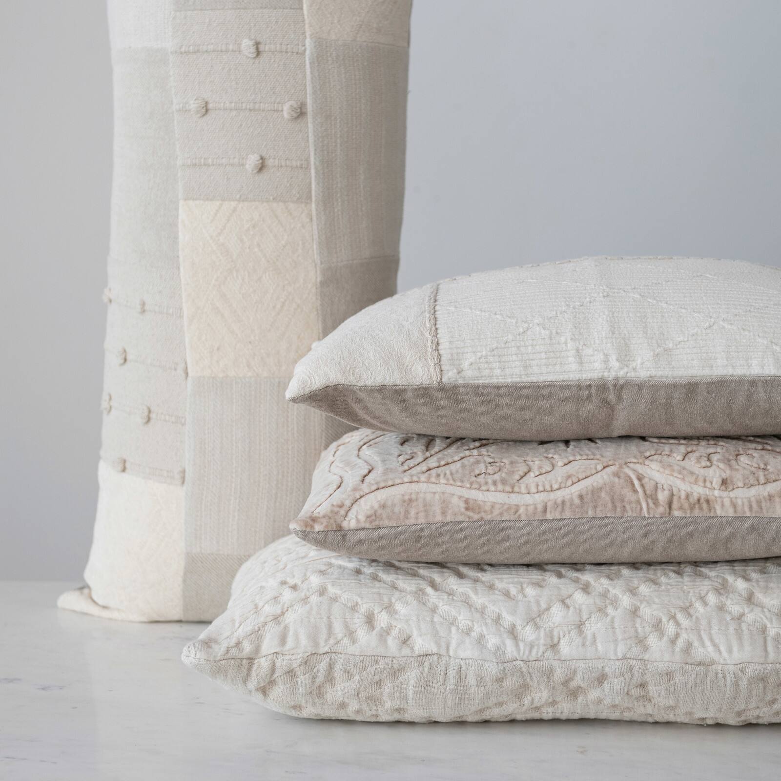 Hello Honey® Natural Woven Cotton Jacquard Lumbar Pillow