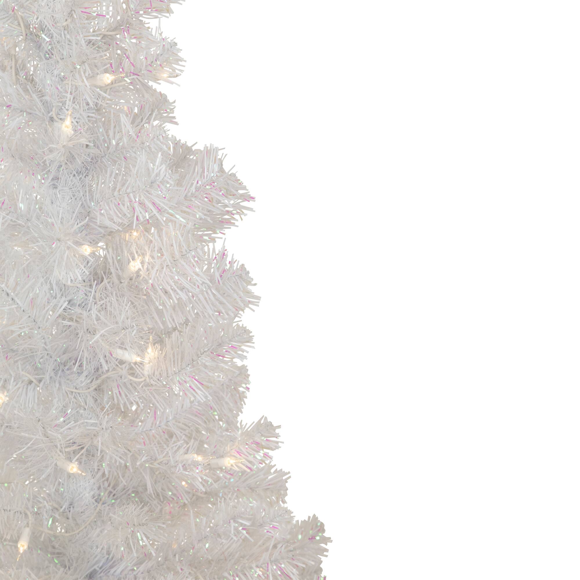 4ft. Pre-Lit White Rockport Pine Artificial Christmas Tree, Clear Lights