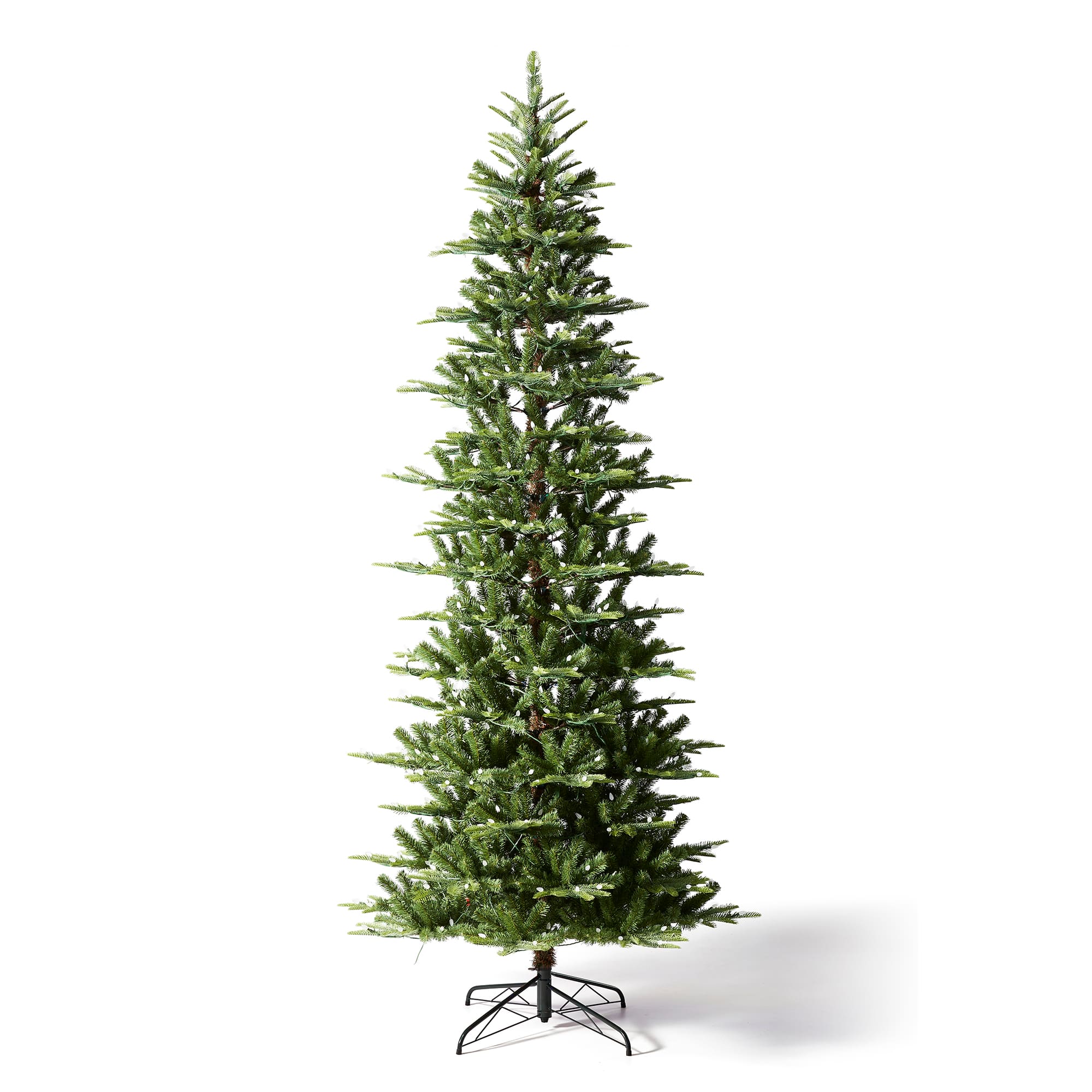 9ft. Pre-Lit Green Slim Fir Artificial Christmas Tree, Warm White & Multicolor Strawberry LED Lights
