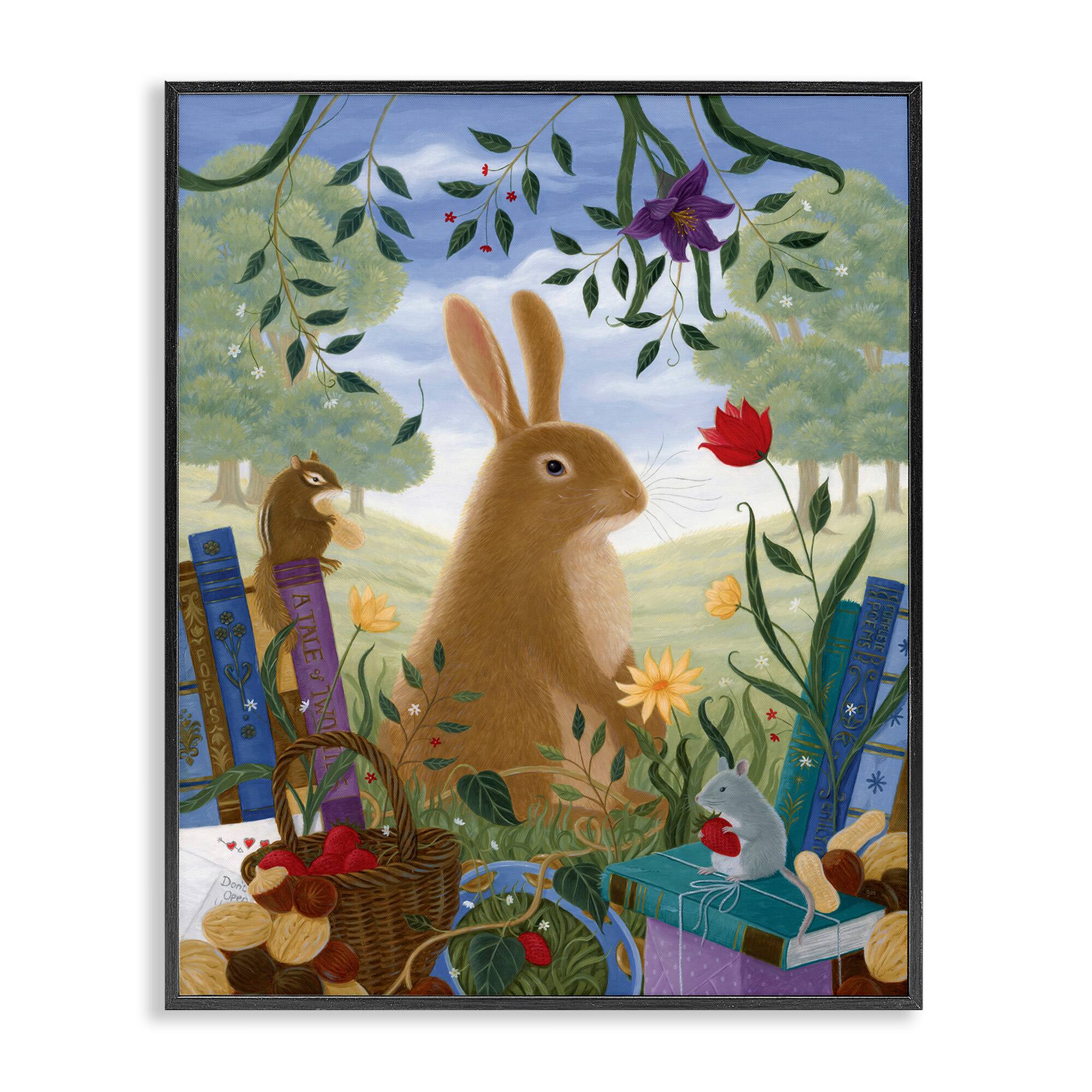 Stupell Industries Spring View Rabbit & Friends Framed Giclée Wall Art