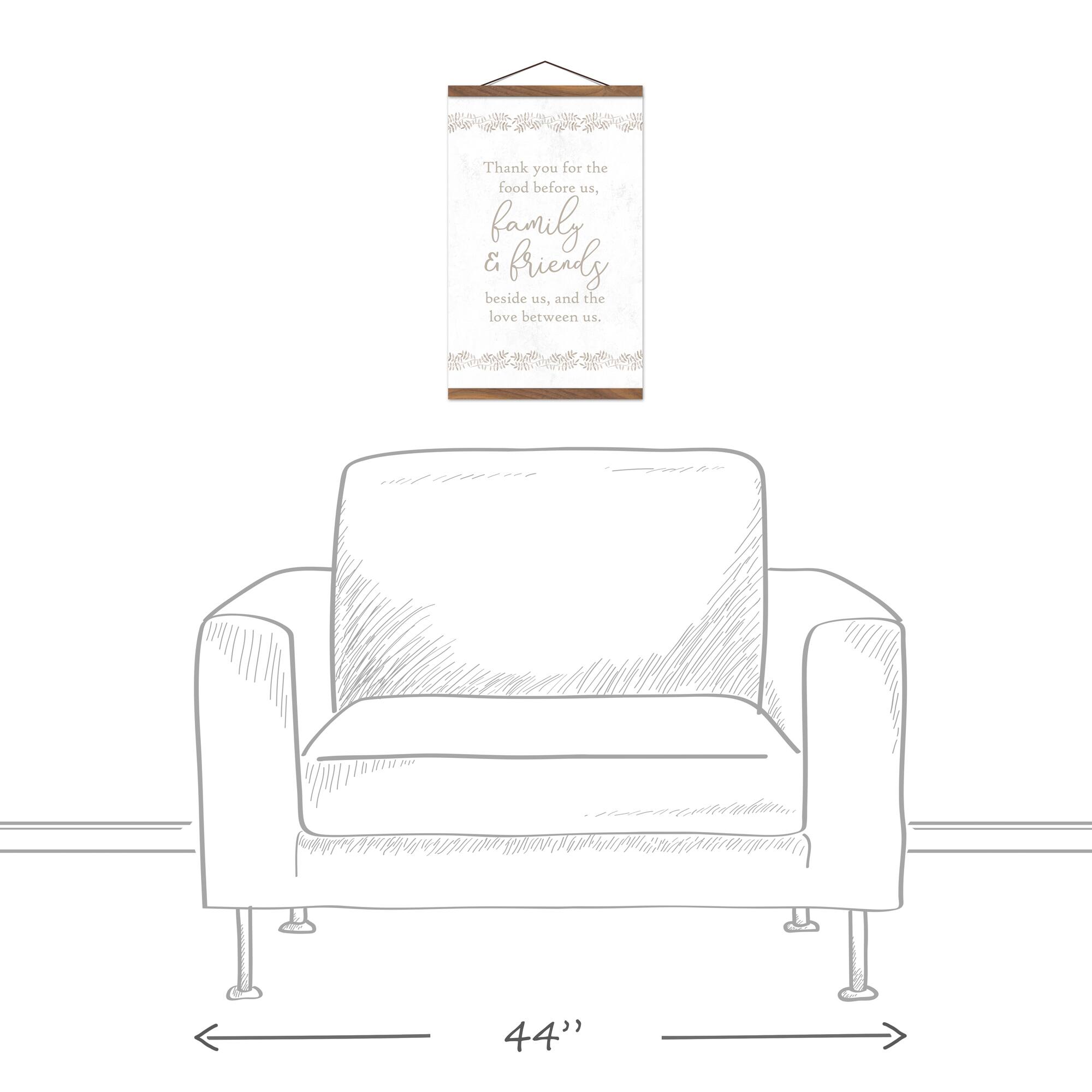 Dinner Prayer 12" x 18" Teak Hanging Canvas