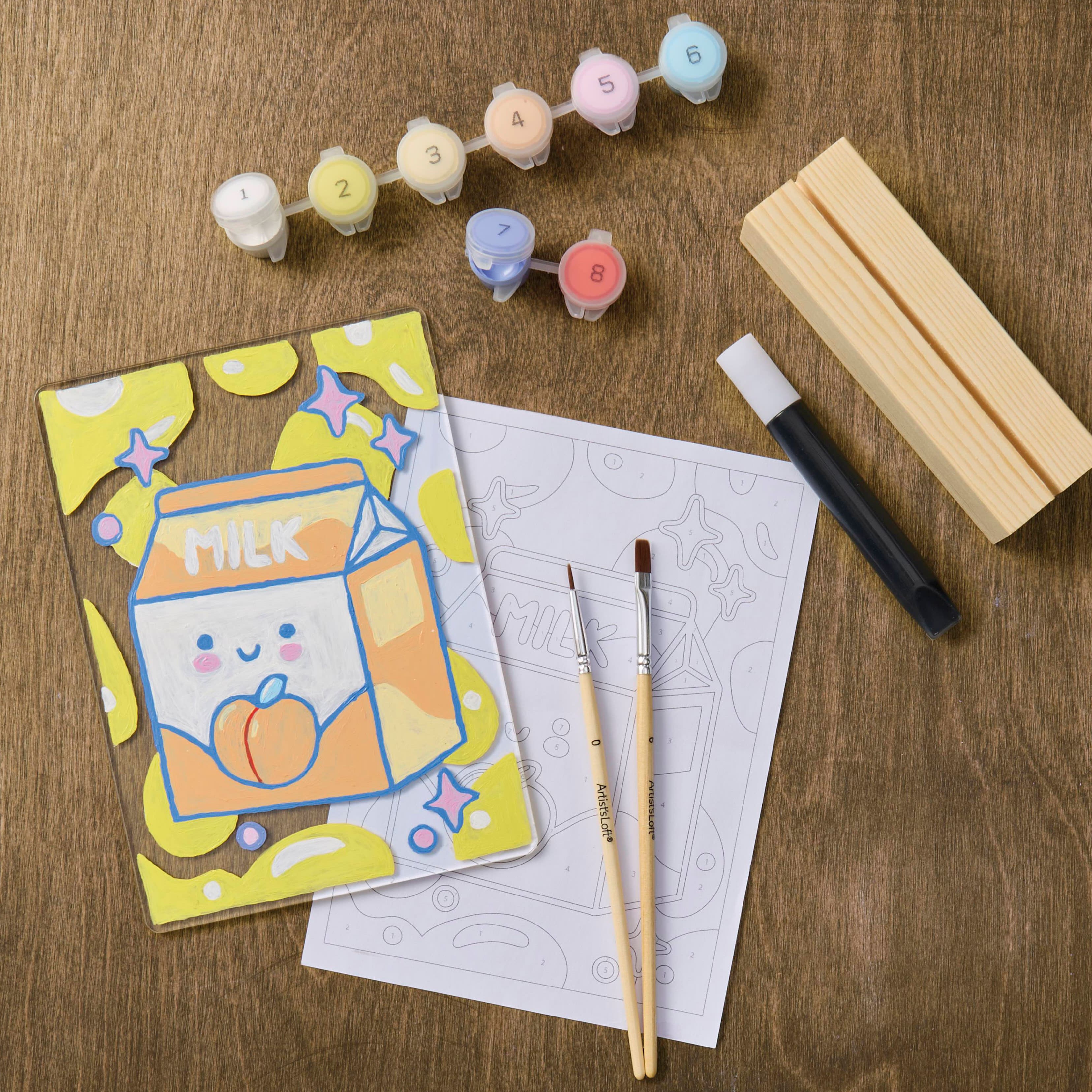 Kawaii Milk Paint-by-Number Acrylic Surface Kit by Artist's Loft®