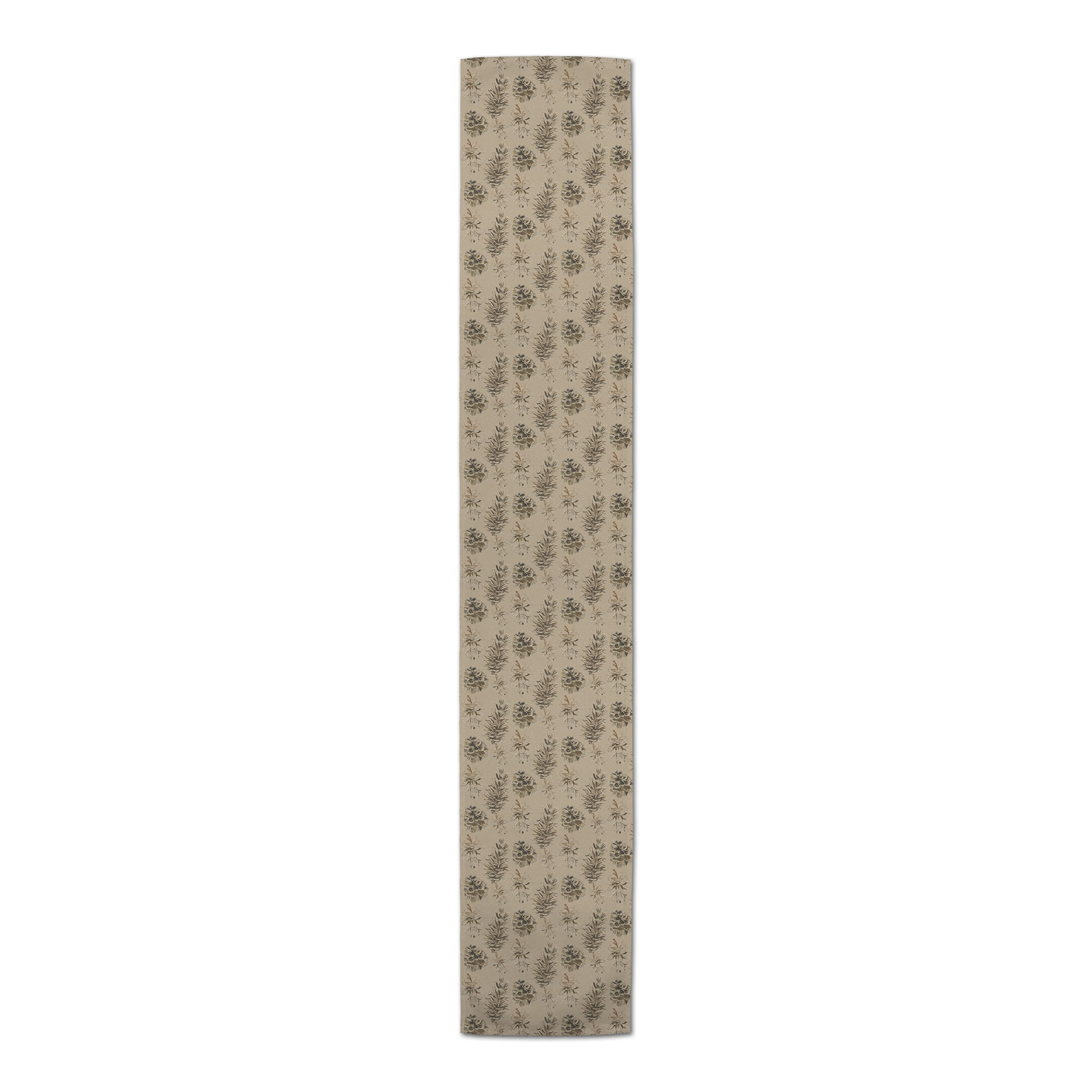 90" Brown Pinecones Cotton Twill Runner
