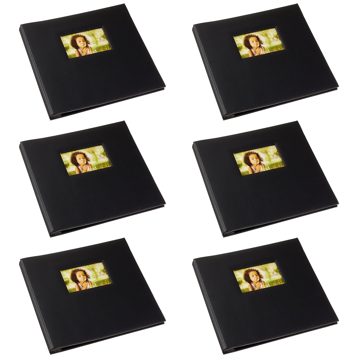 6 Pack: Black Faux Leather Scrapbook by Recollections®