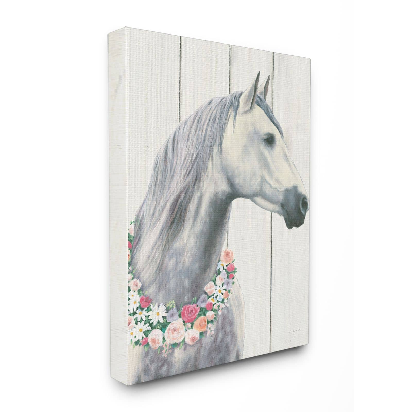 Stupell Industries Spirit Stallion Horse With Flower Wreath Wall Art