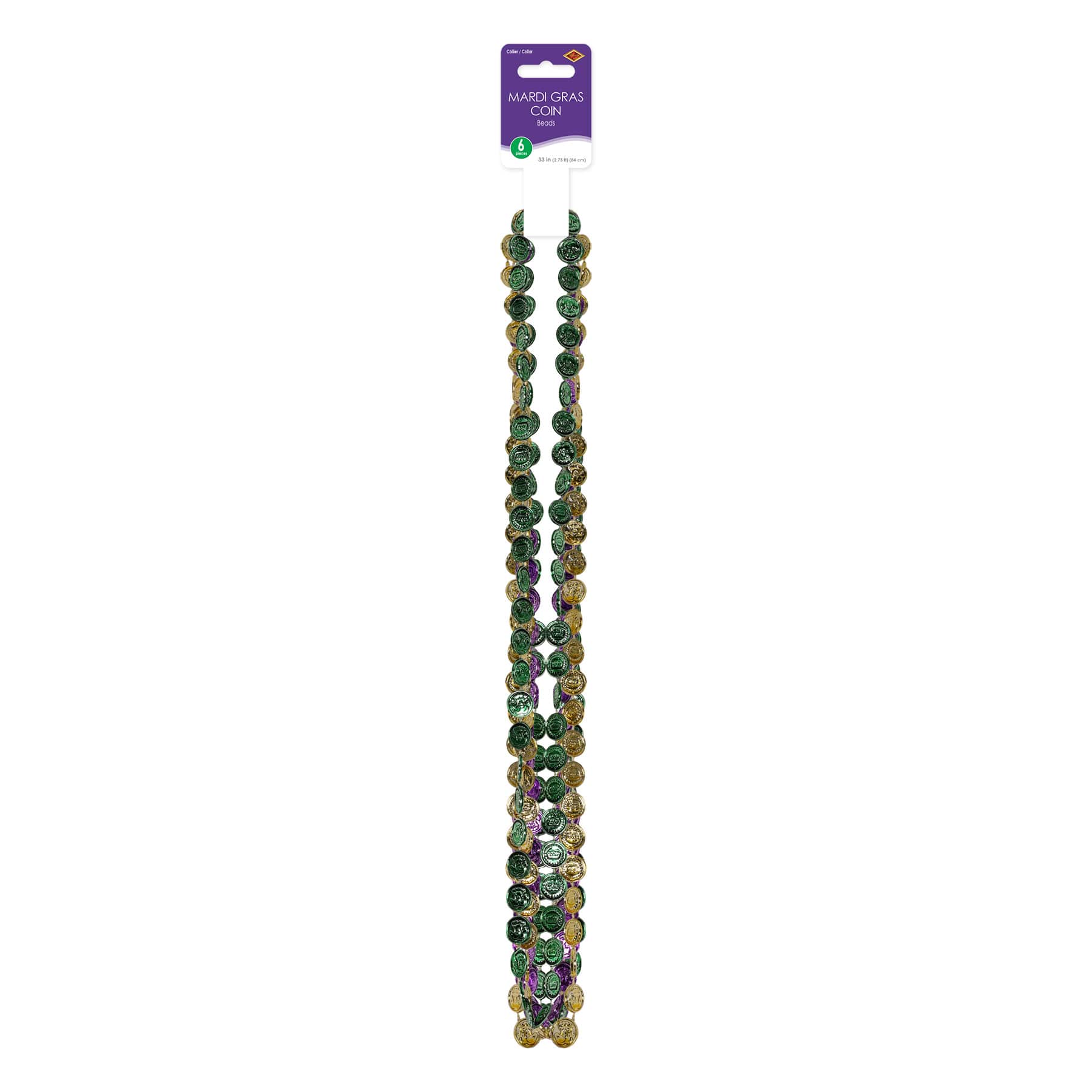 Beistle 33" Mardi Gras Coin Beads, 12ct.