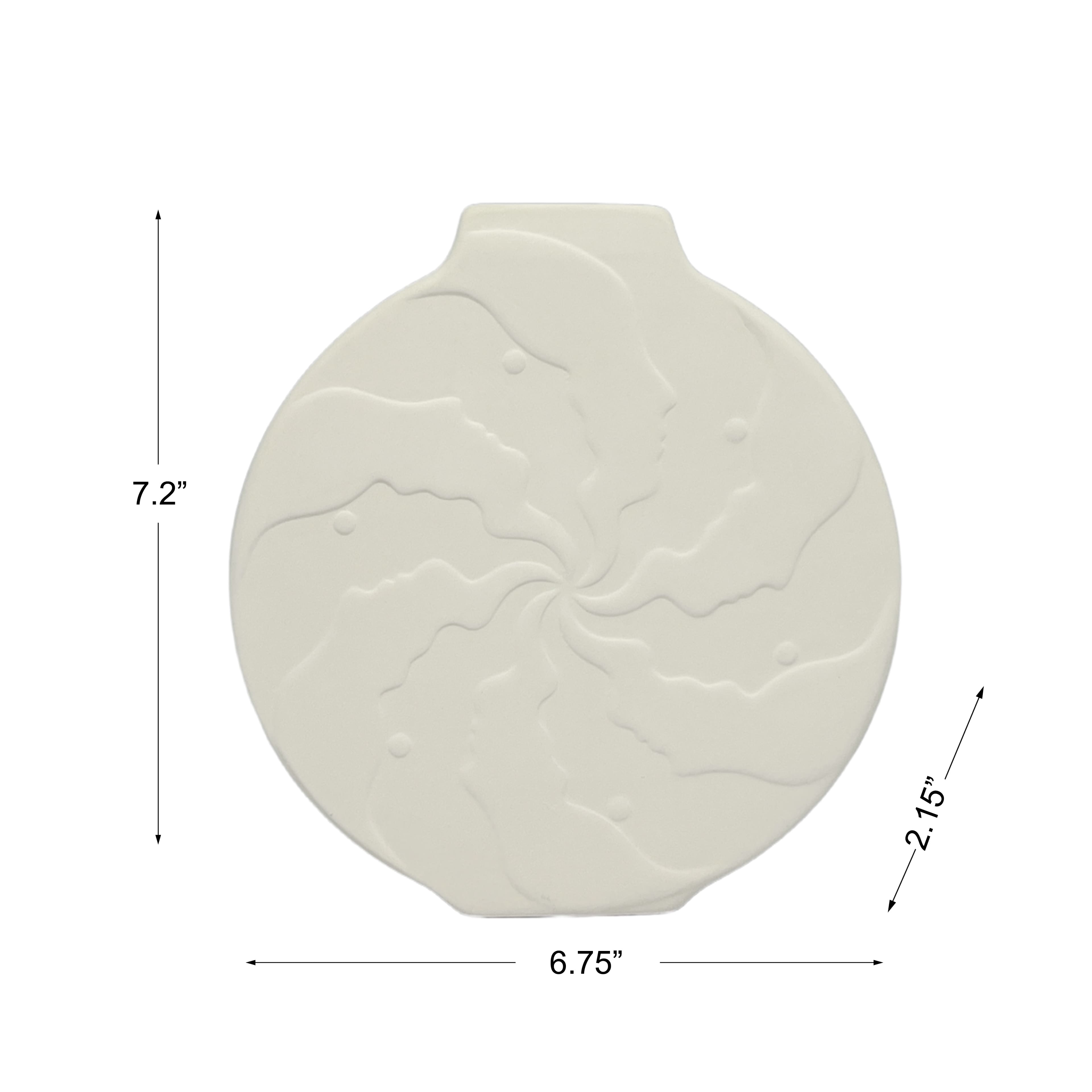 Jonathan Adler x Michaels 7.25" Embossed Faces DIY Round Ceramic Vase