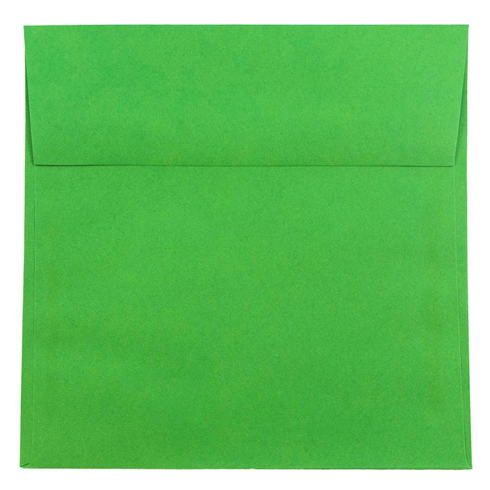 JAM Paper 8.5" x 8.5" Green Square Colored Invitation Envelopes, 25ct.