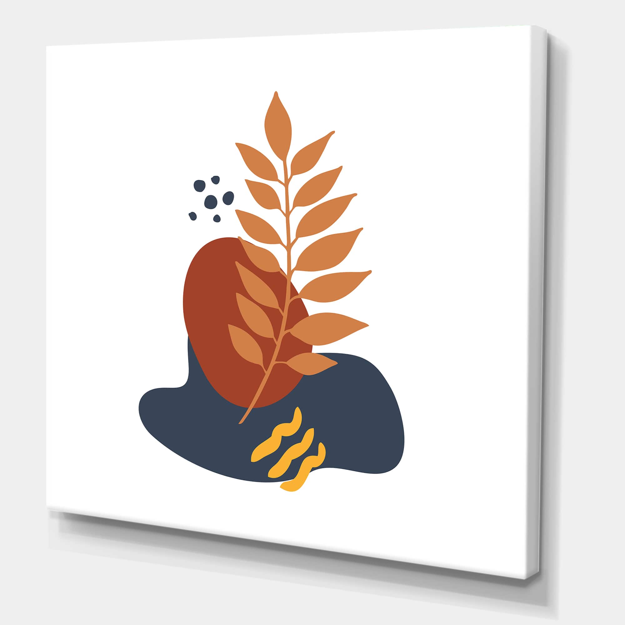 Designart - Abstract Flowers On Minimal Shapes VIII