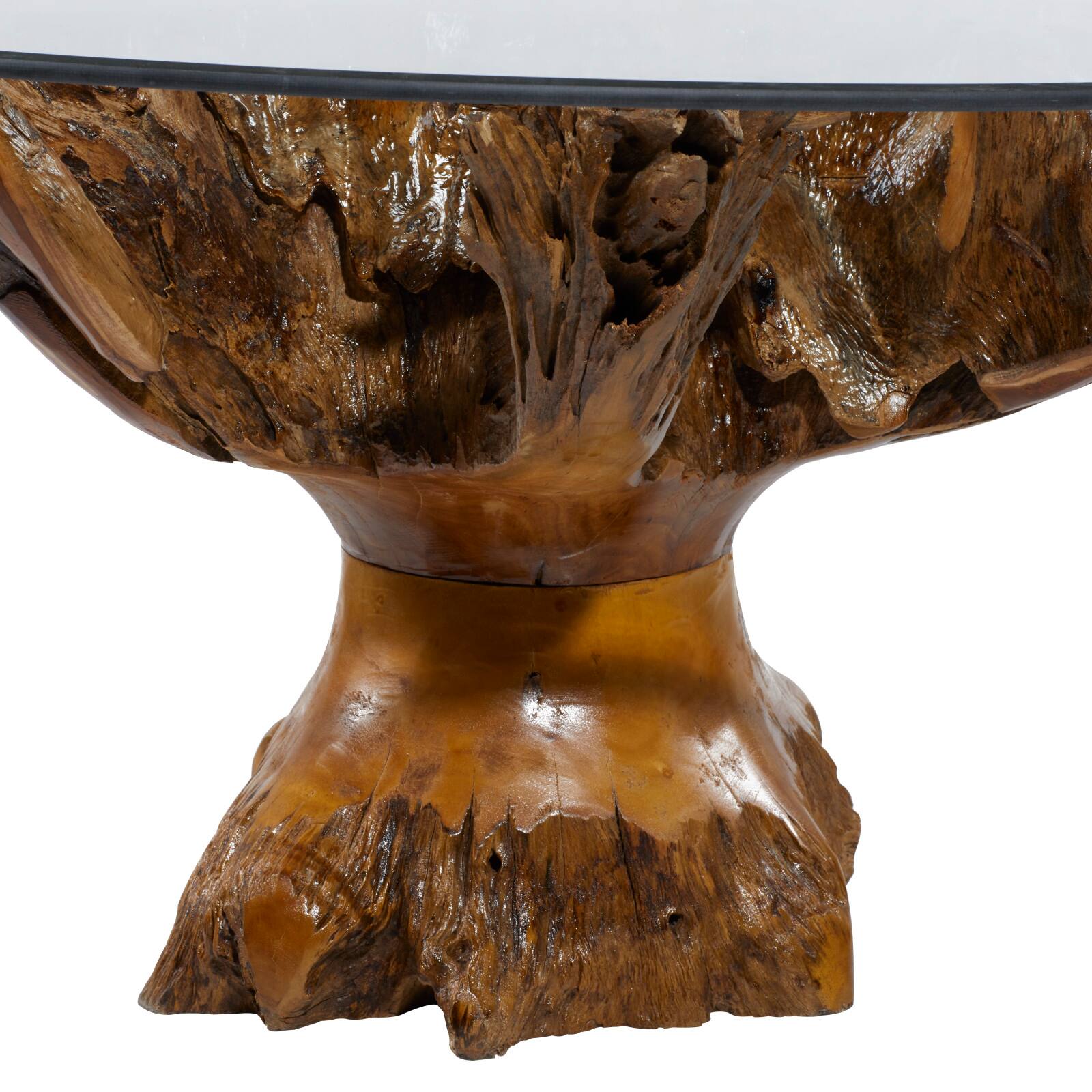 36" Brown Teak Wood Rustic Coffee Table