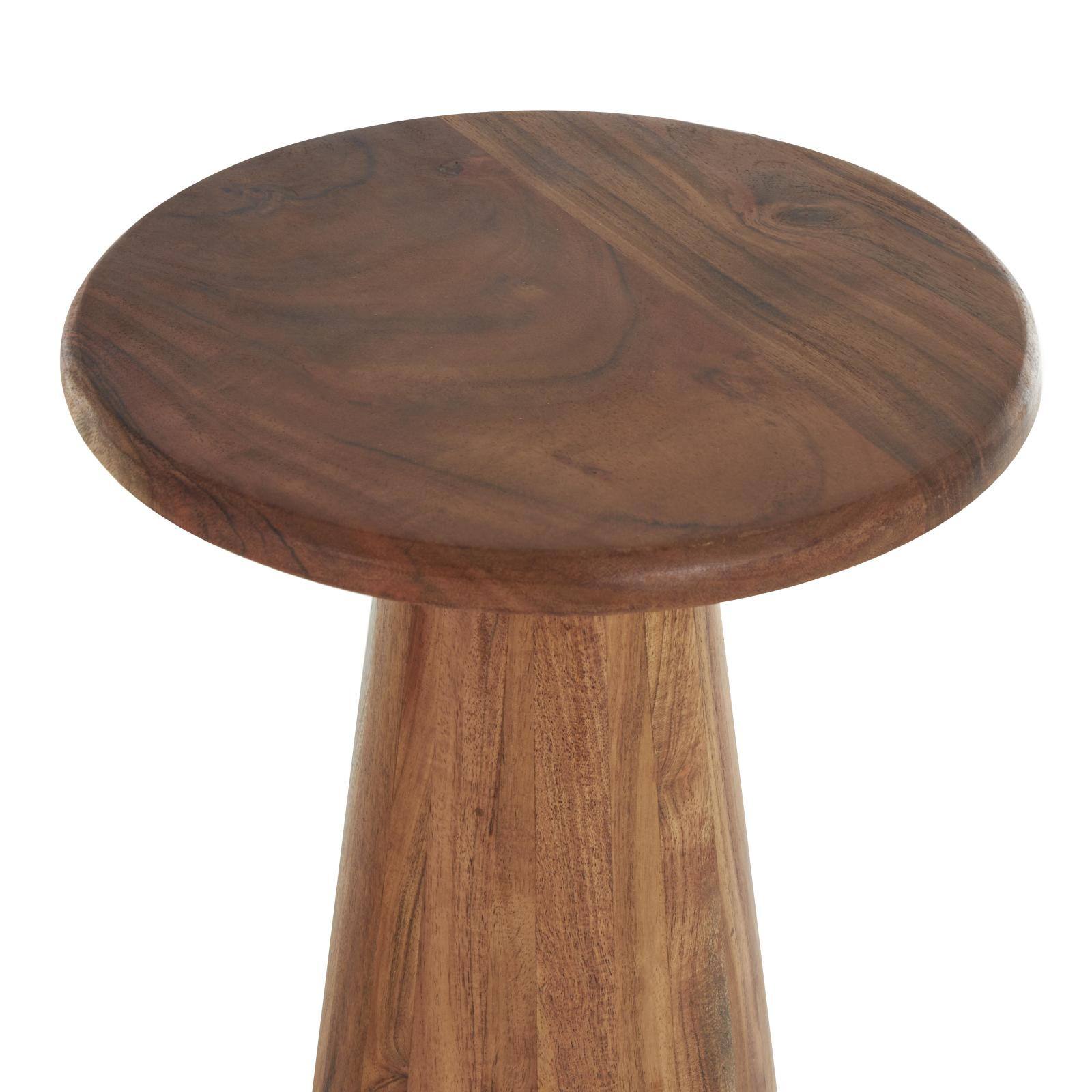 Brown Wood Side End Accent Table Set