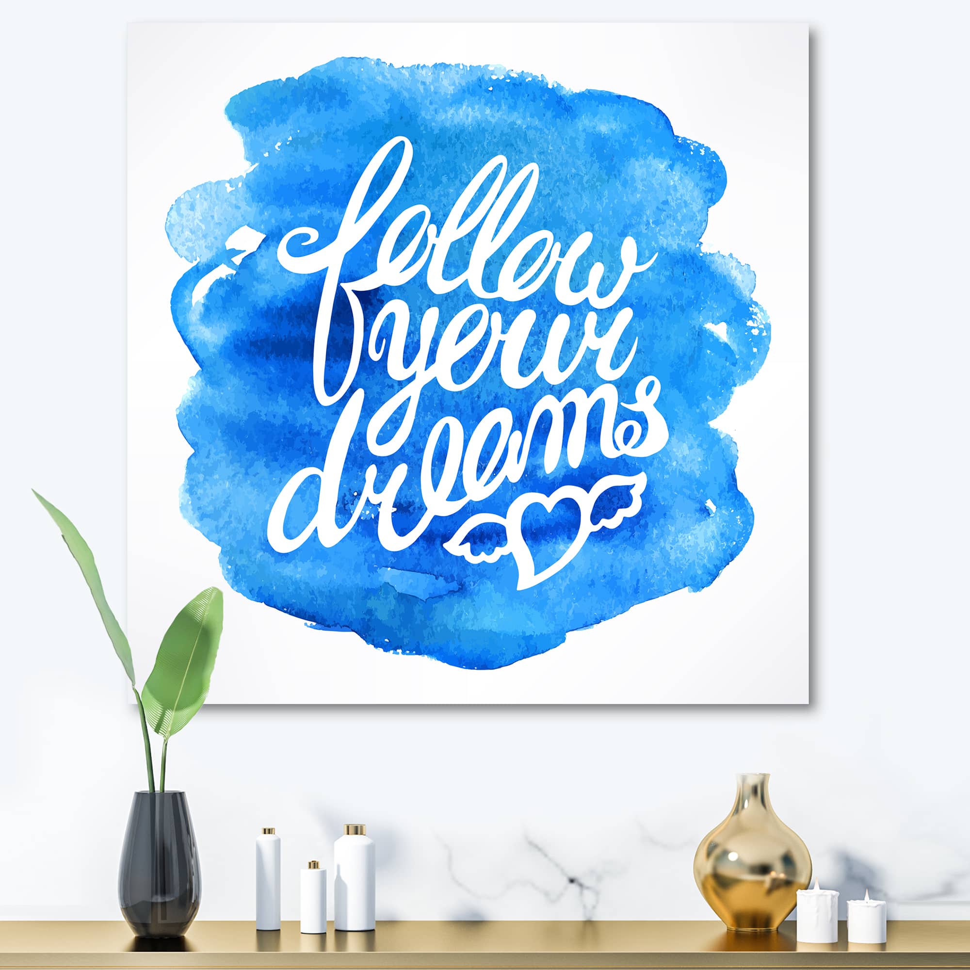 Designart - Follow Your Dreams I - Modern Canvas Wall Art Print